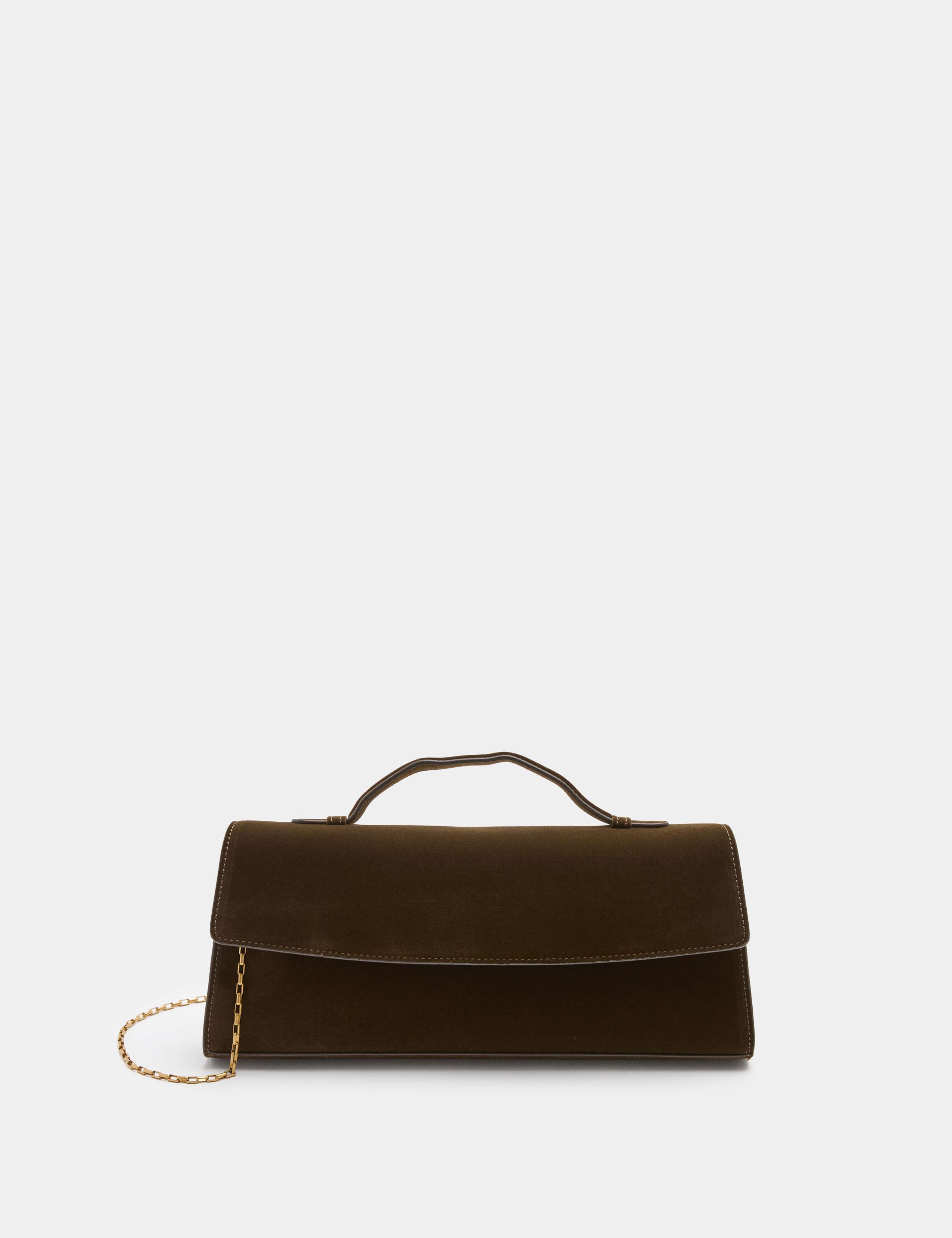 Velvet Top Handle Clutch Bag