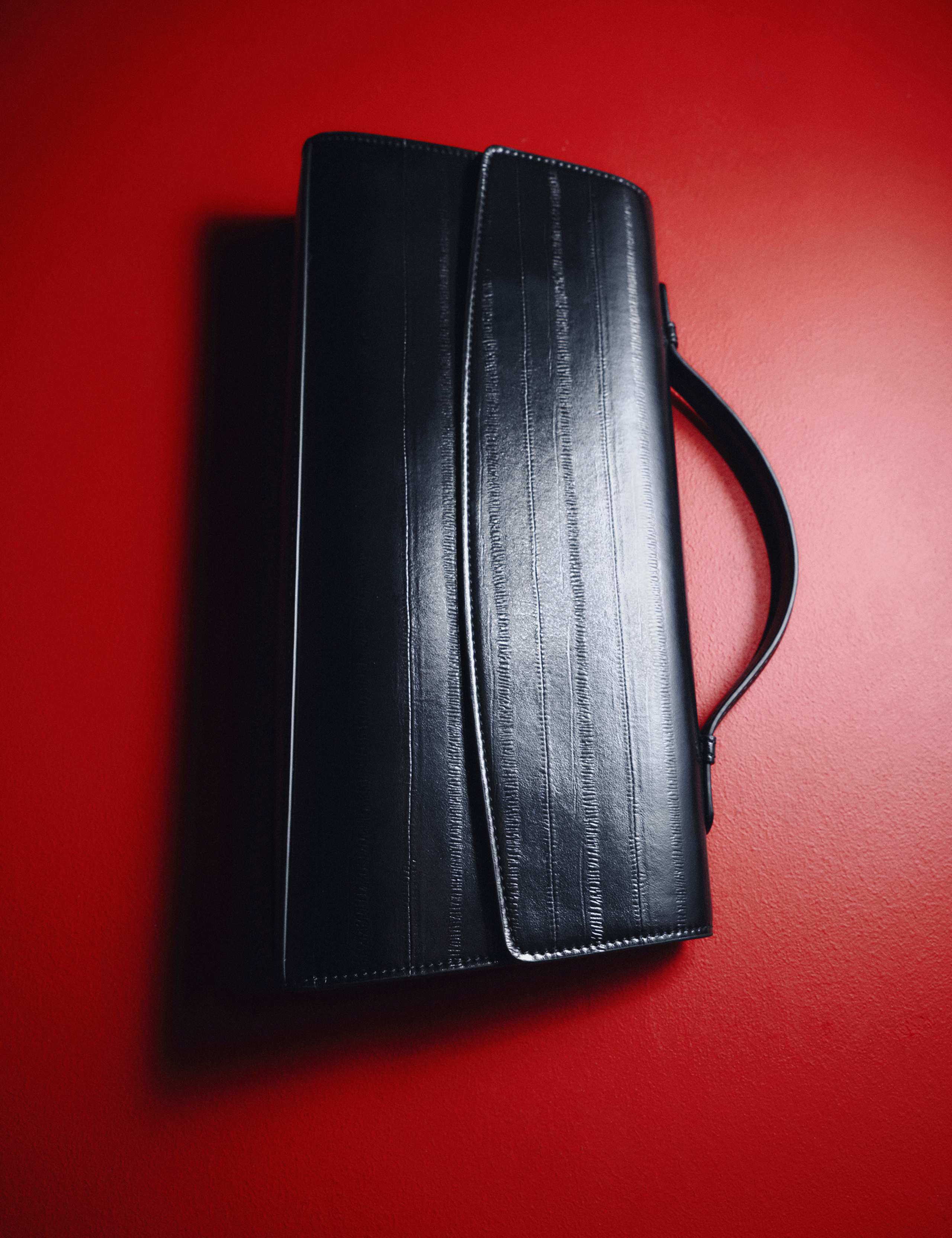 Faux Leather Chain Strap Clutch Bag