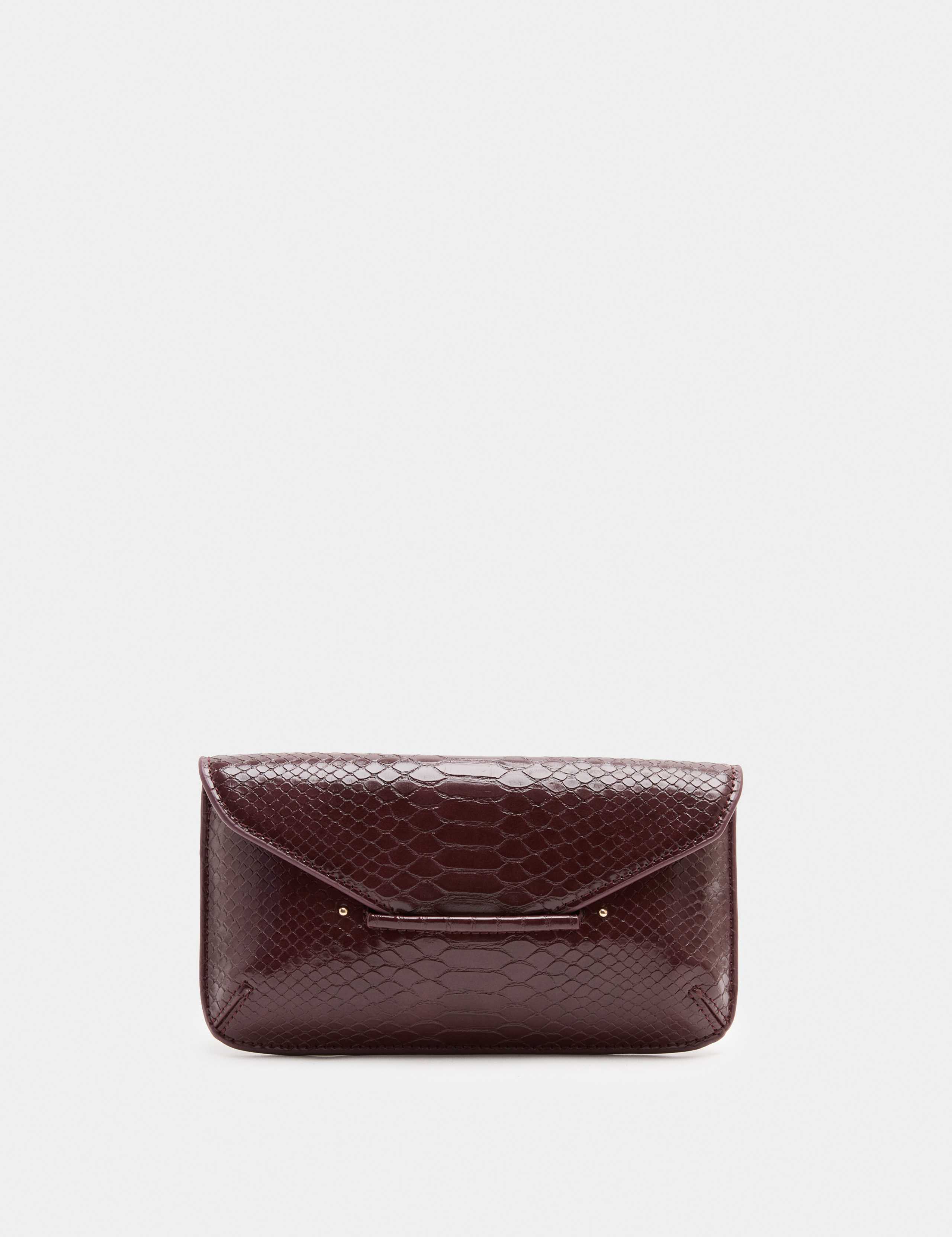 Faux Leather Snake Print Mini Clutch Bag