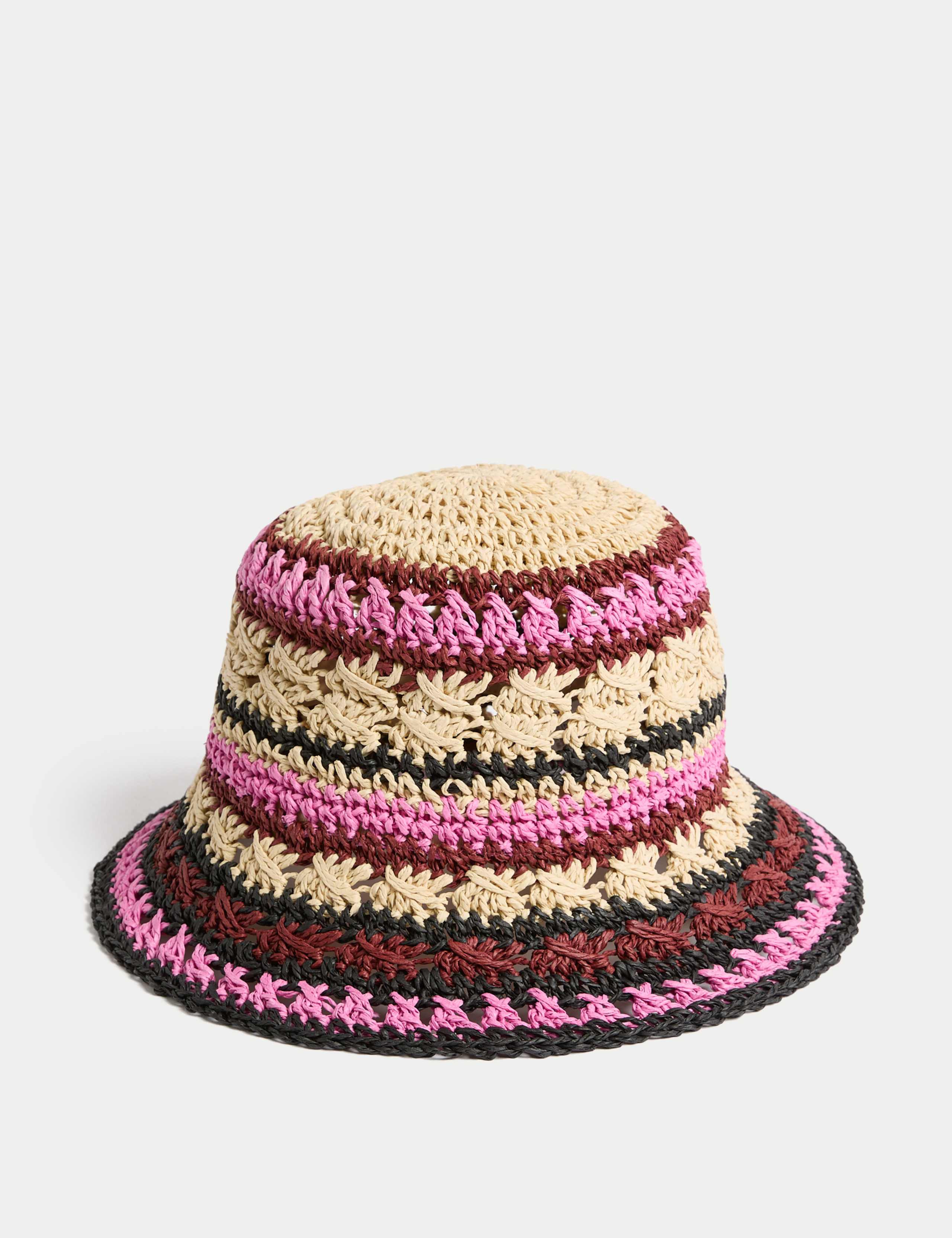 Straw Striped Bucket Hat