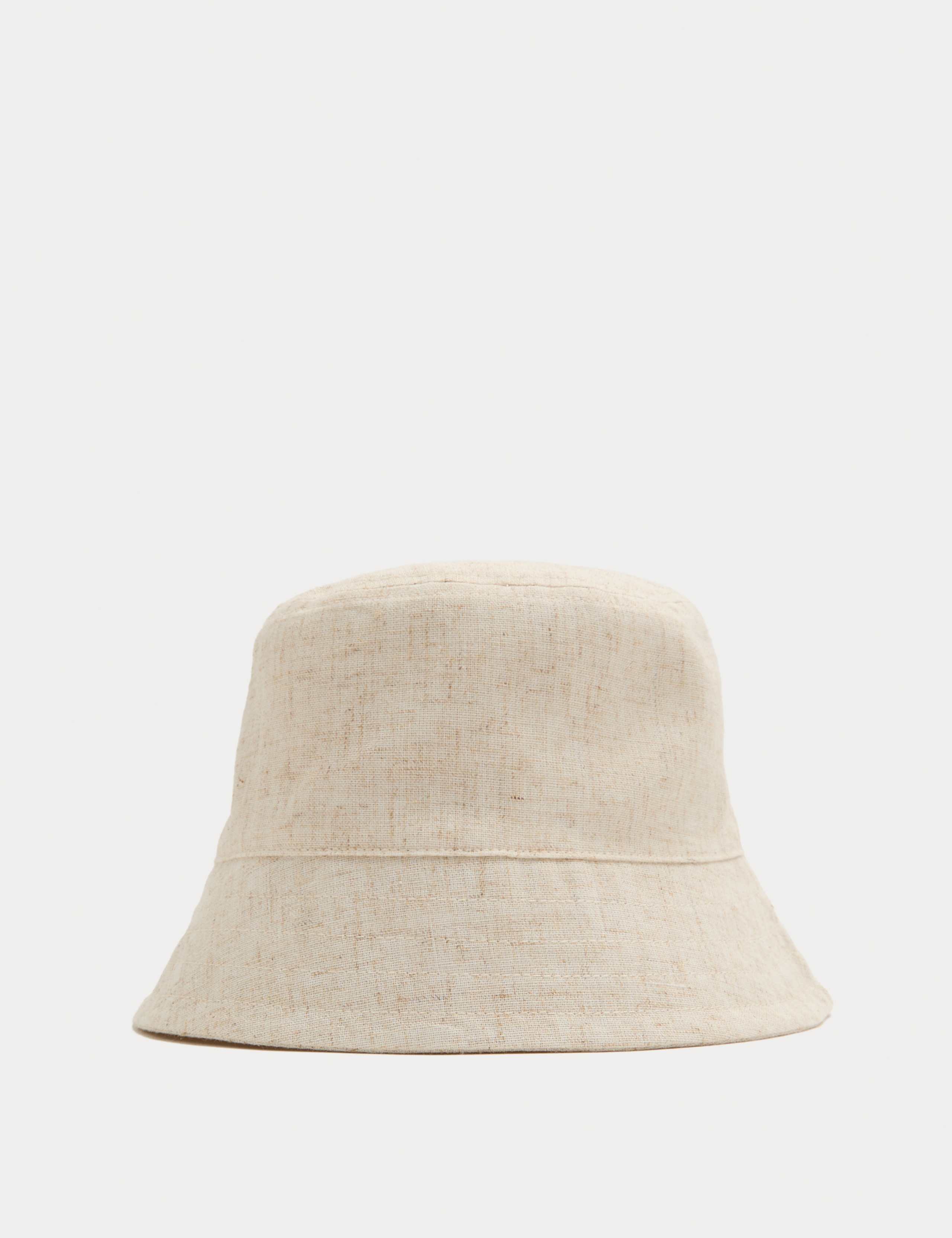 Canvas Bucket Hat With Linen