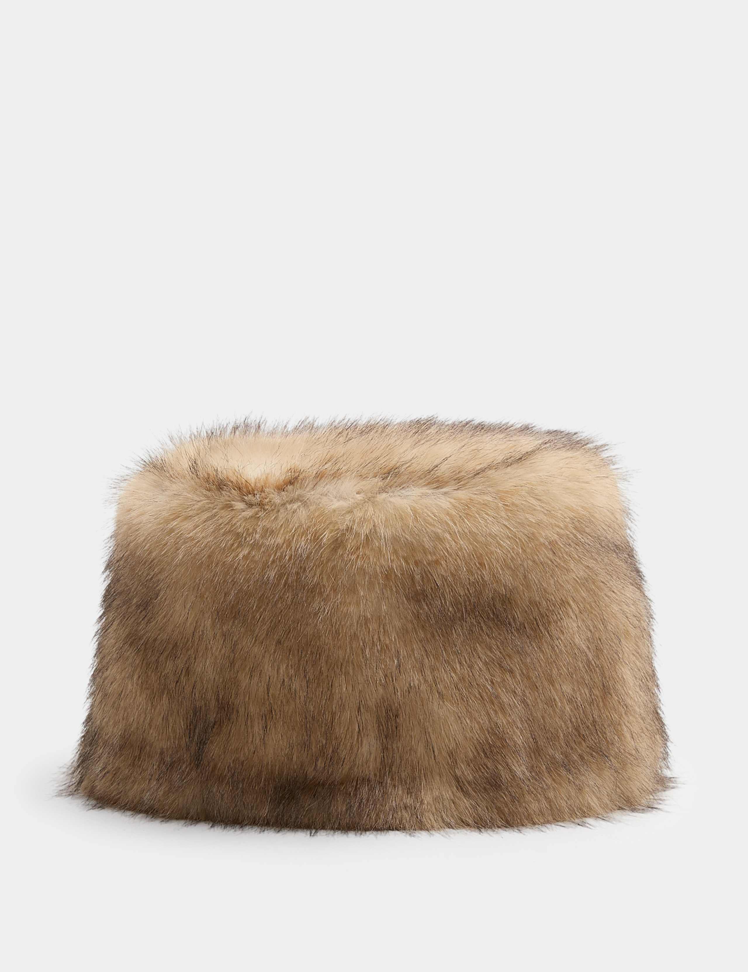 Faux Fur Pillbox Hat