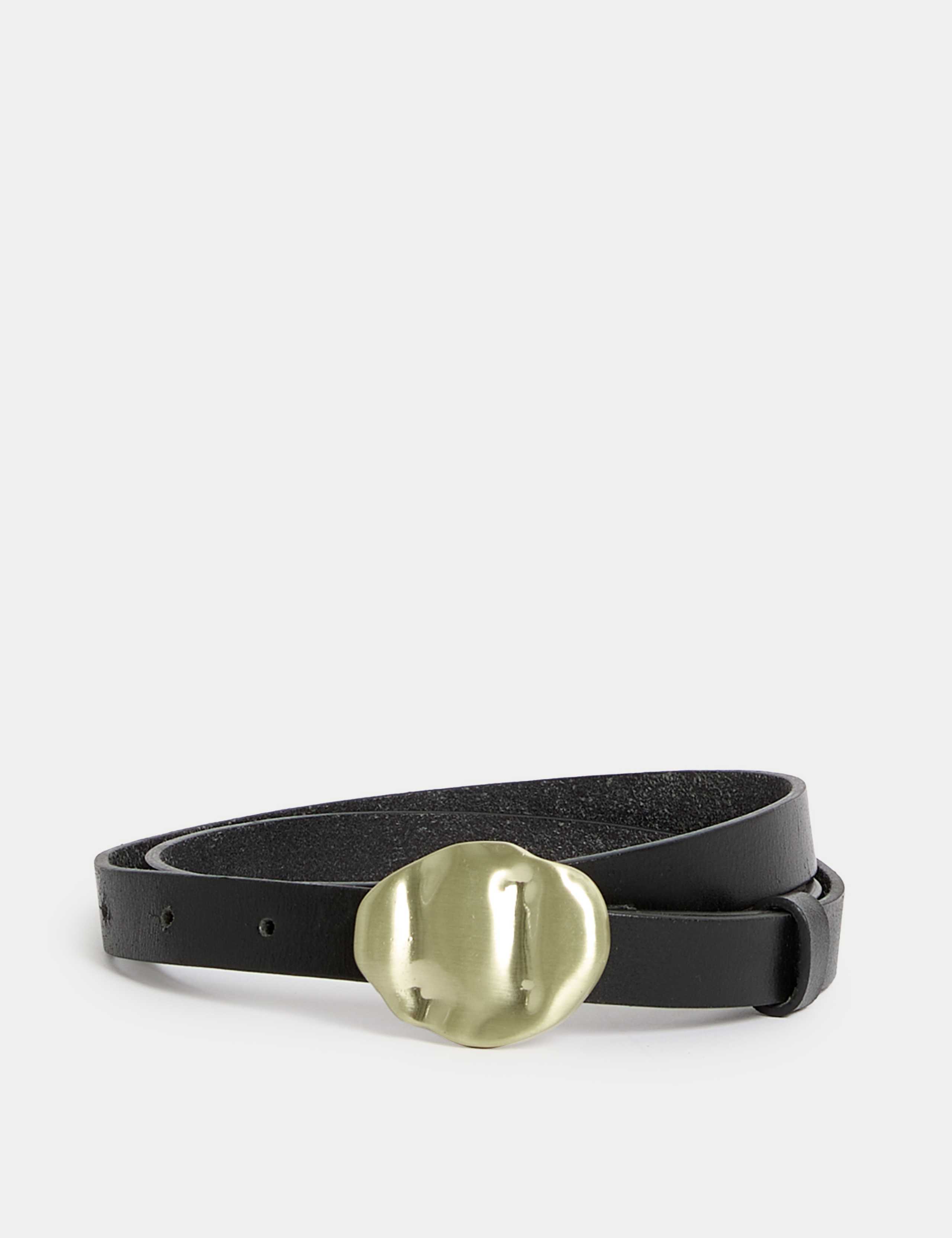 Leather Feature Buckle Jeans Belt