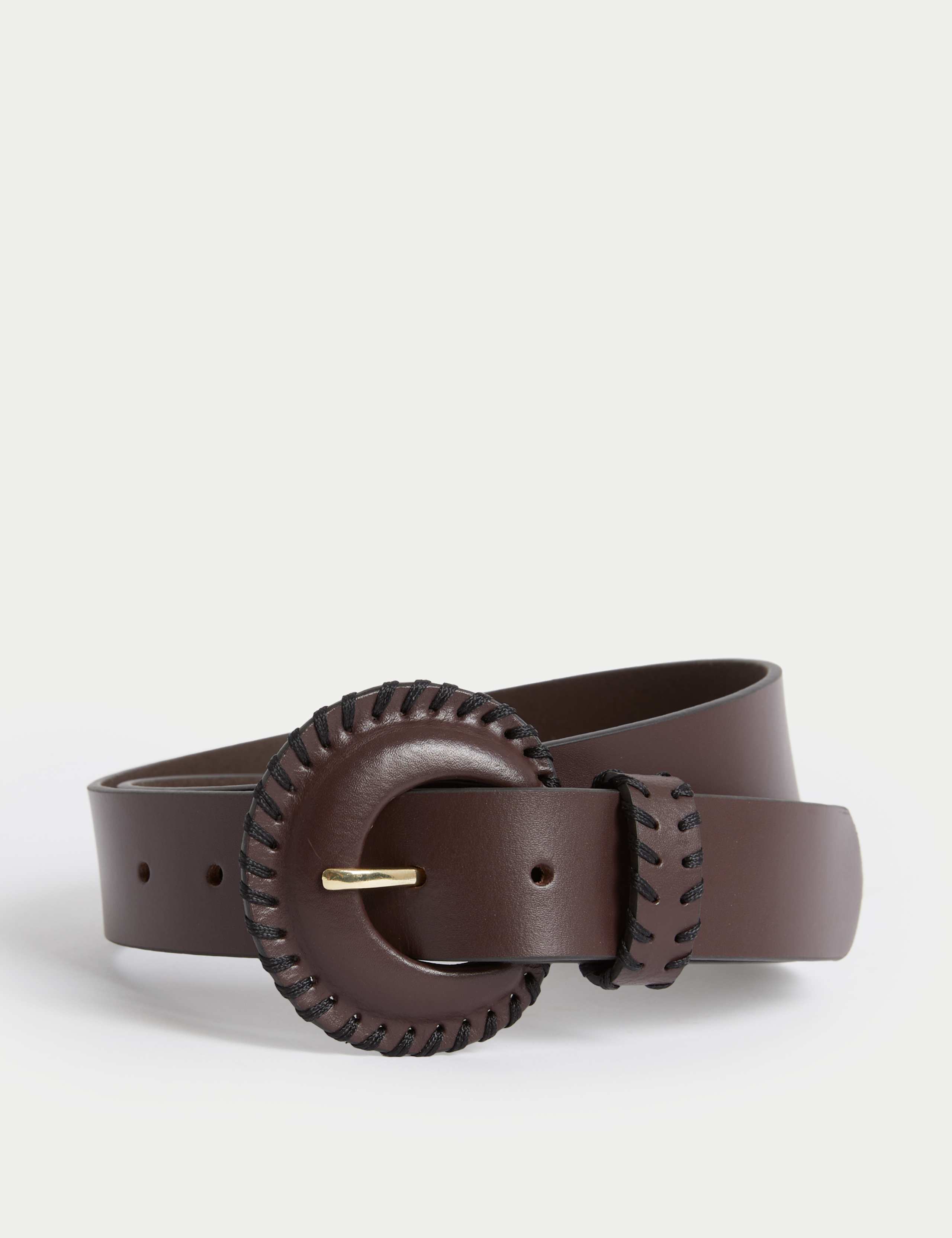 Leather Whipstitch Jeans Belt