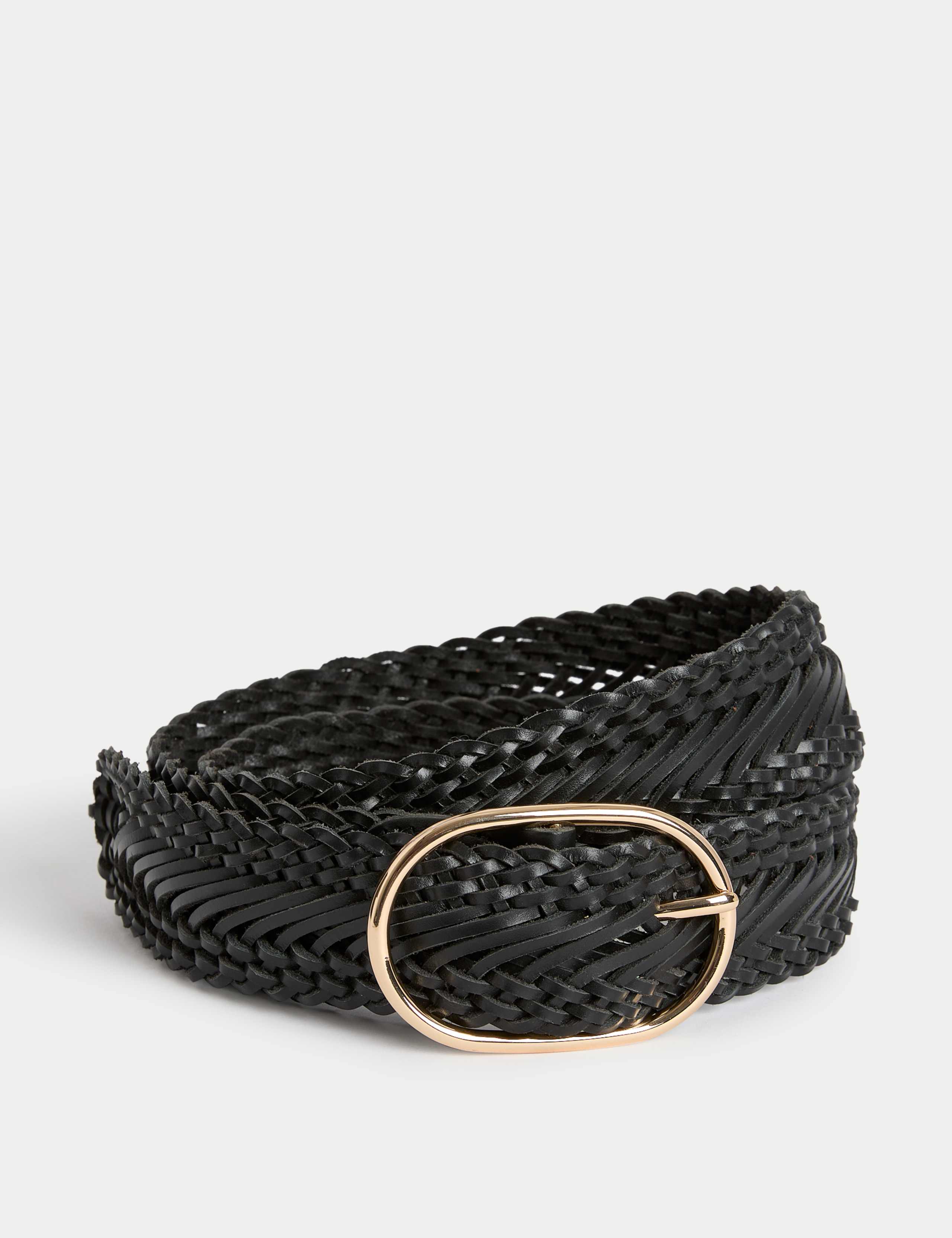 Leather Weave Jeans Belt