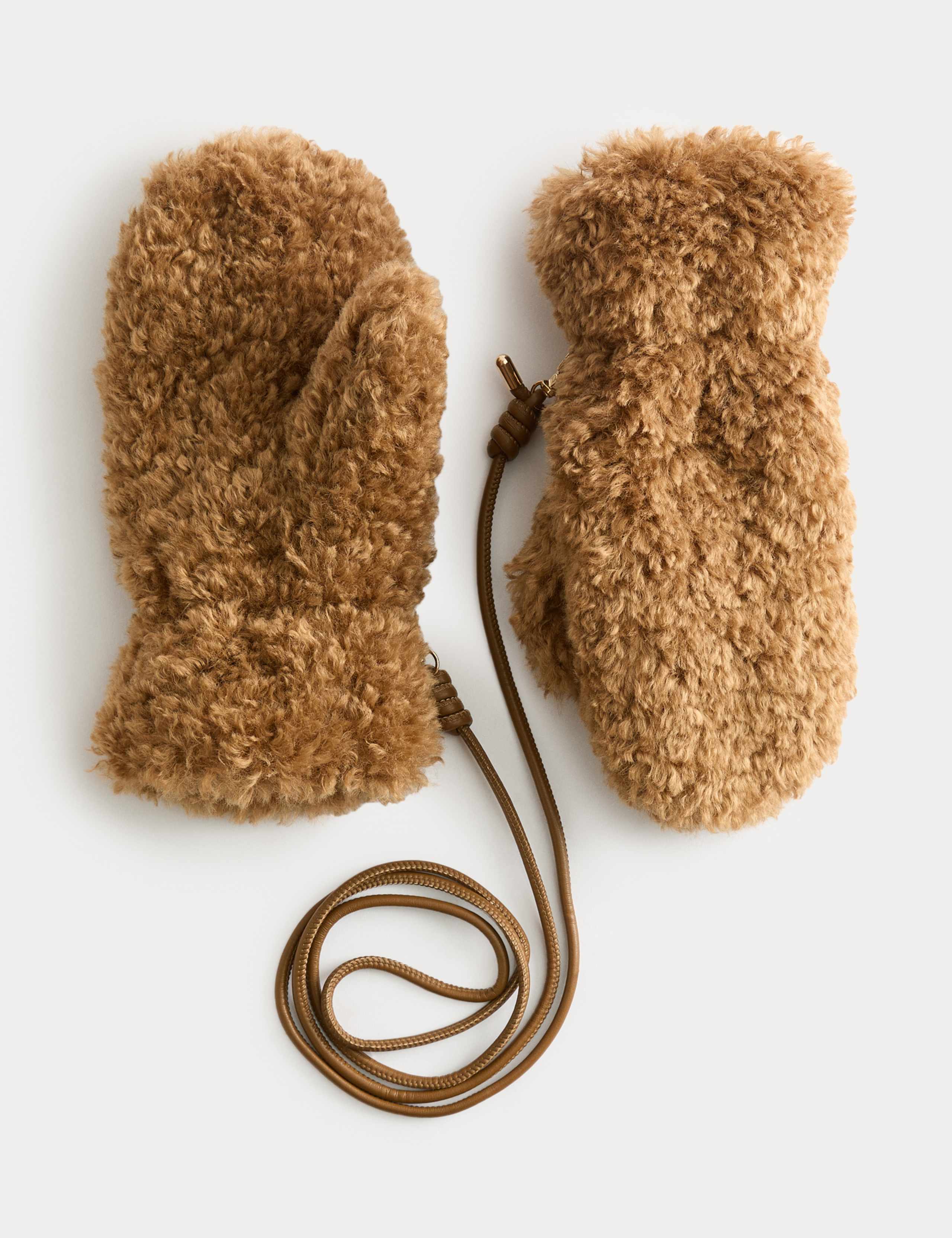 Faux Shearling Mittens