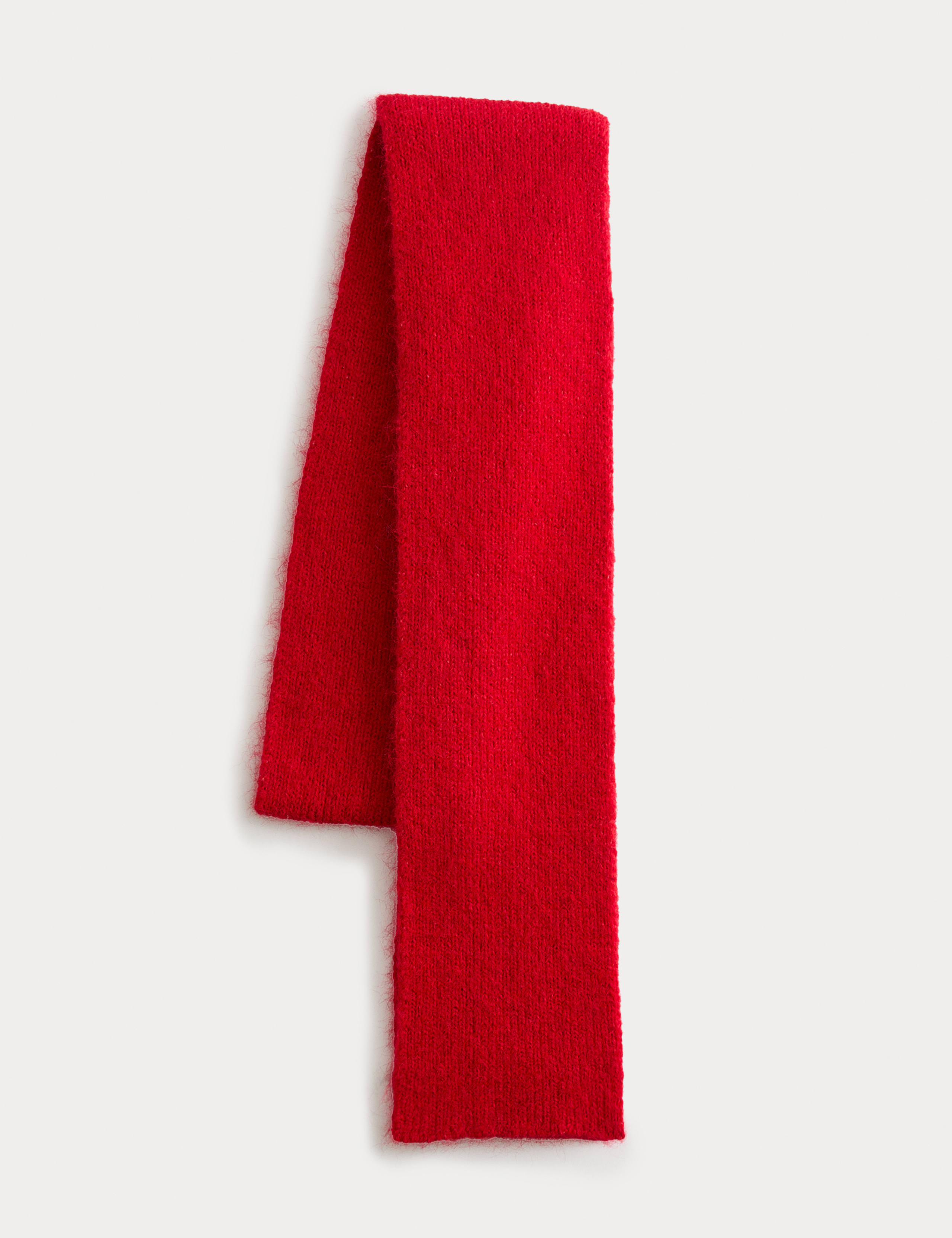 Slim Knitted Scarf with Wool