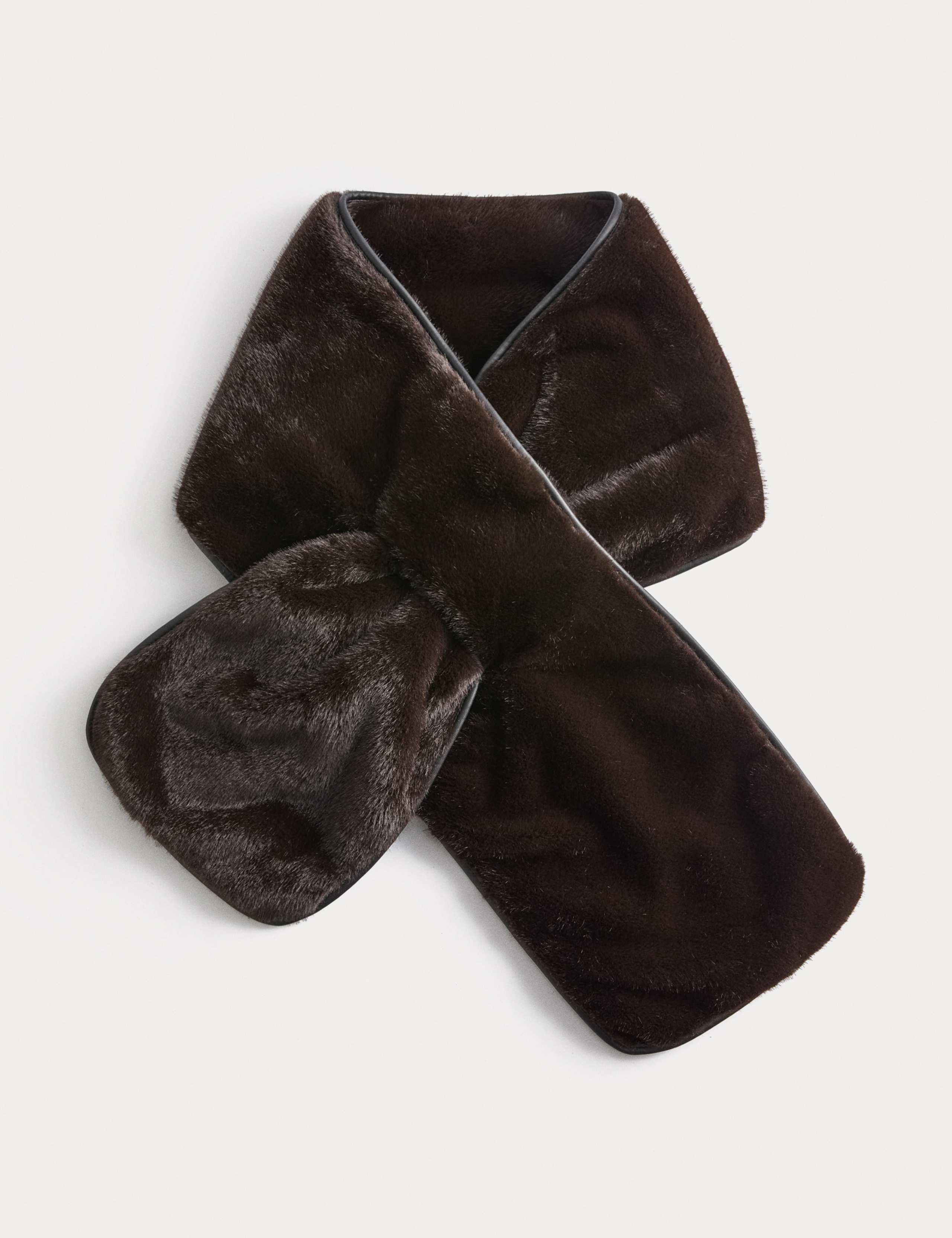 Faux Fur Piped Scarf