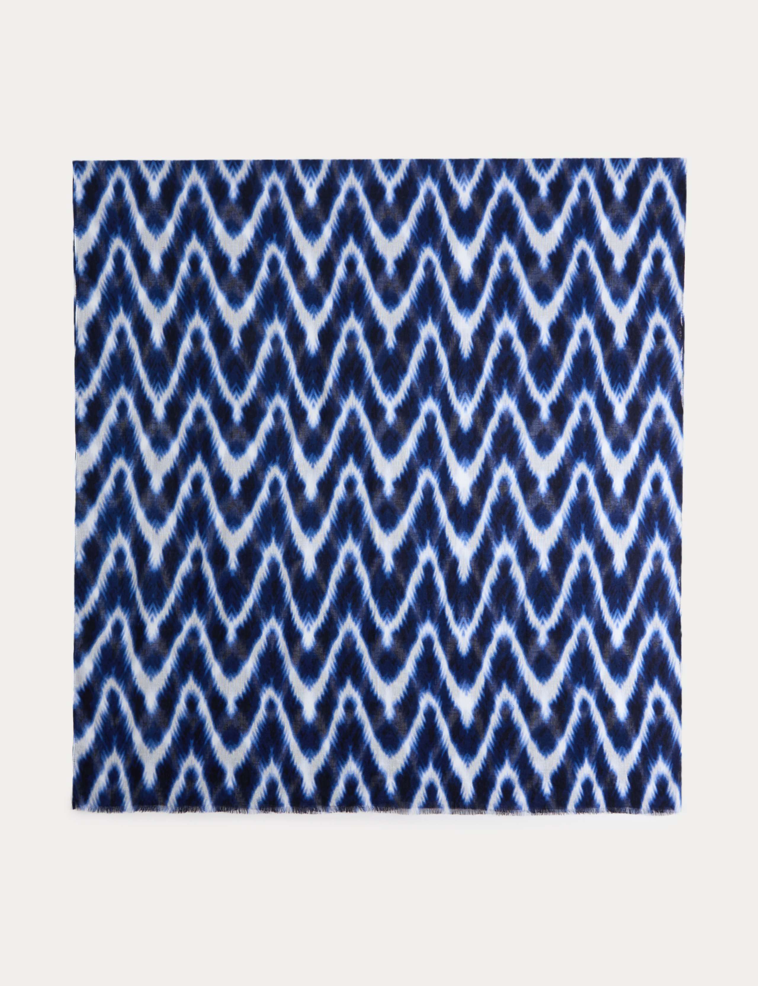 Linen Blend Ikat Printed Scarf