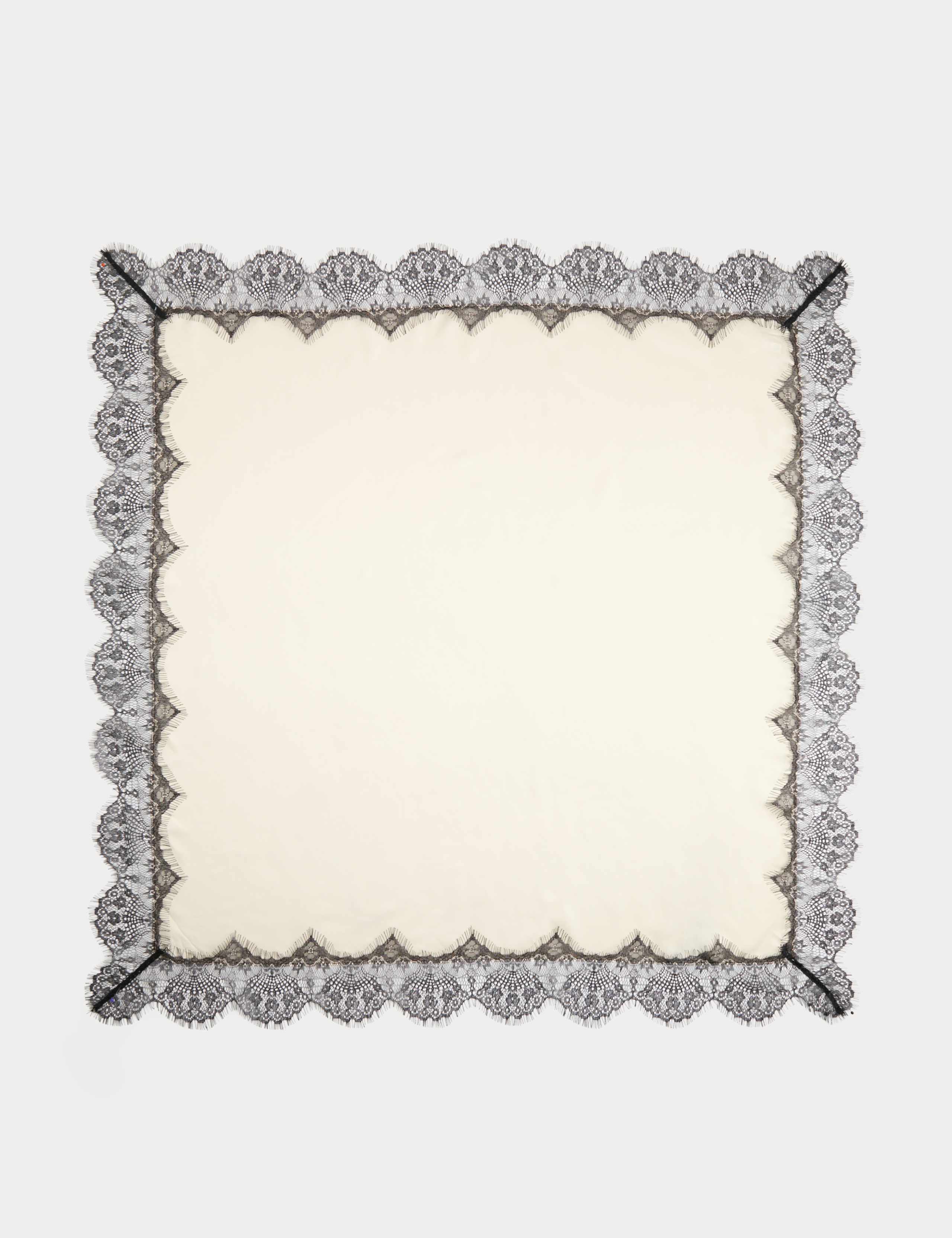 Satin Lace Detail Scarf