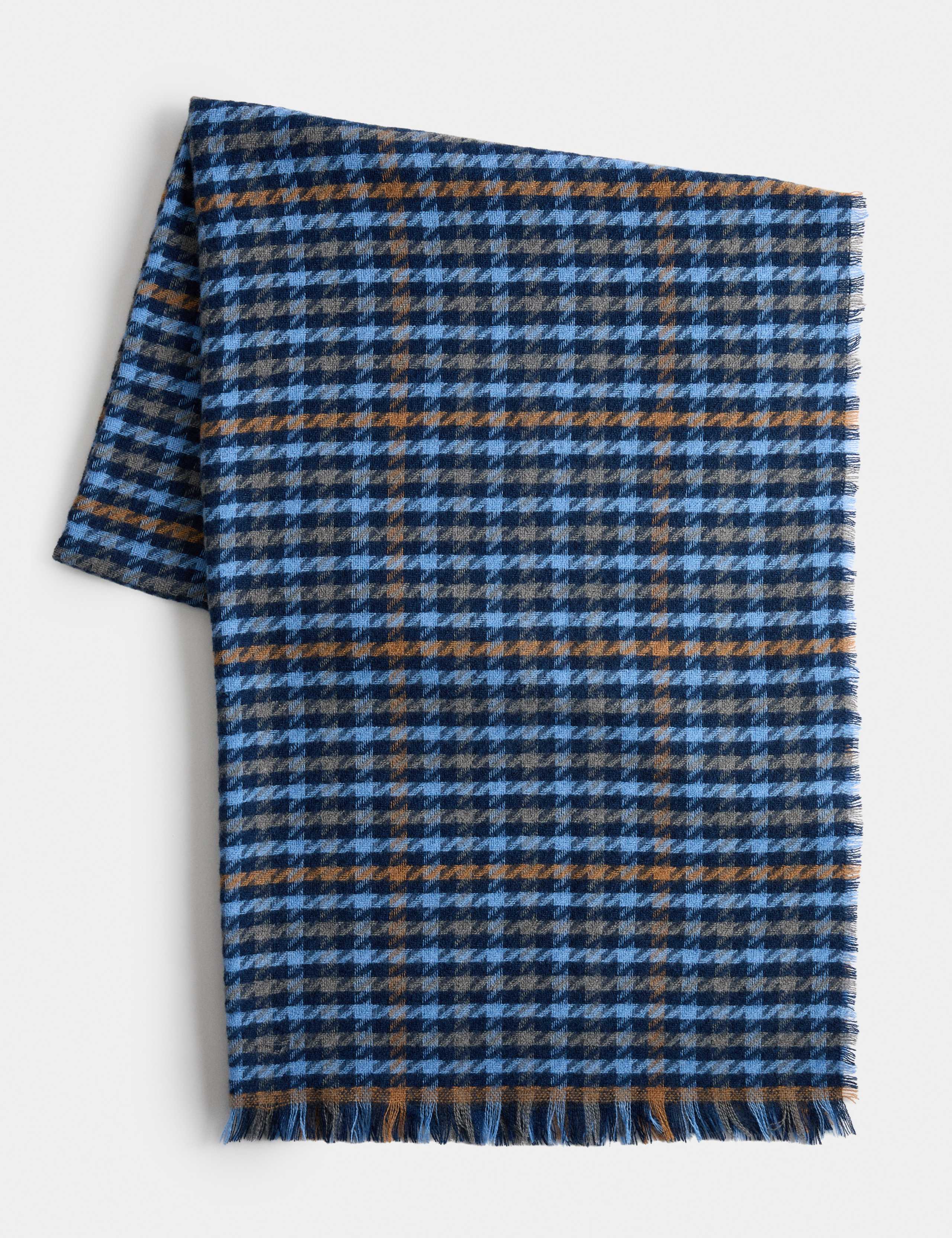 Checked Fringed Scarf