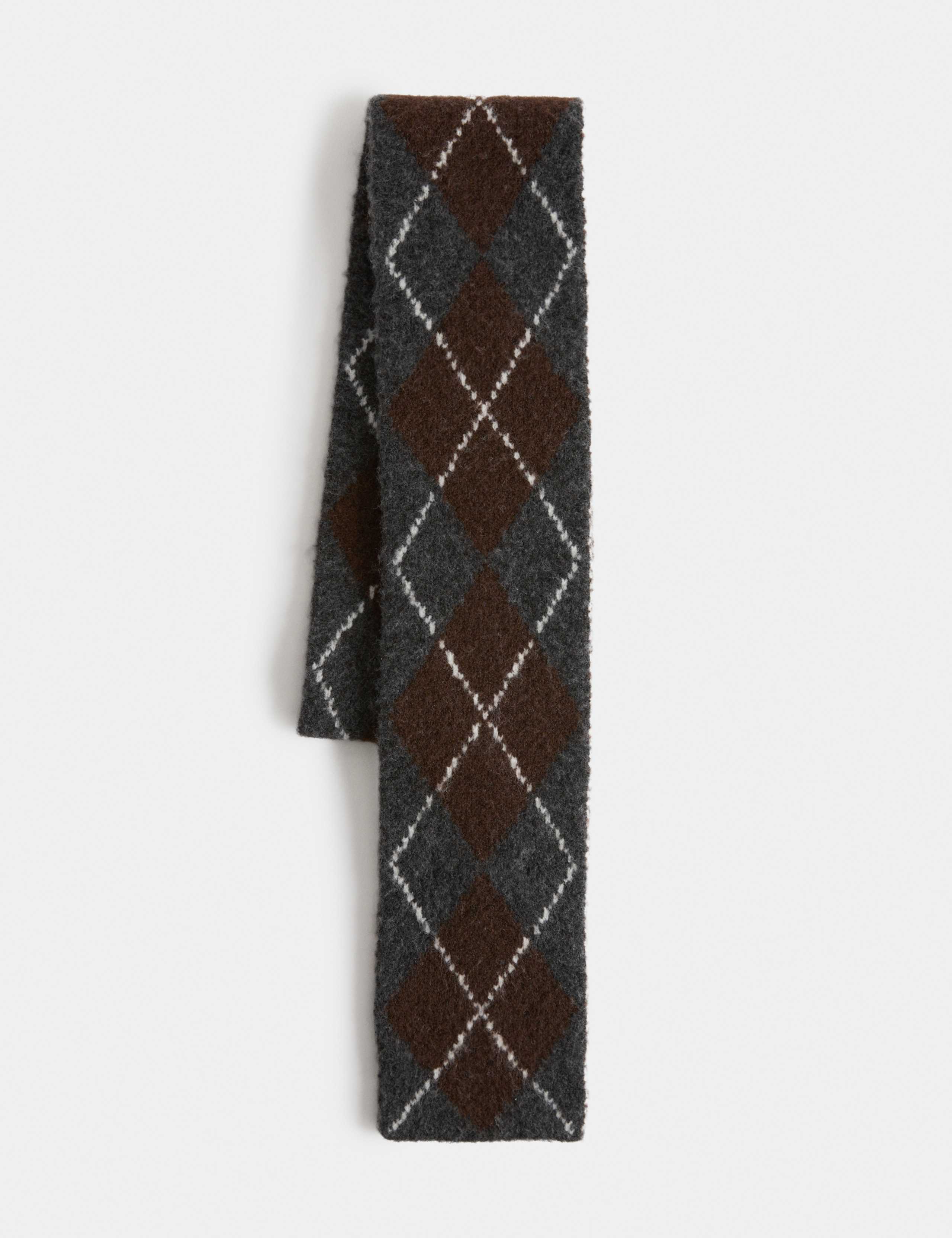 Argyle Skinny Scarf with Woll