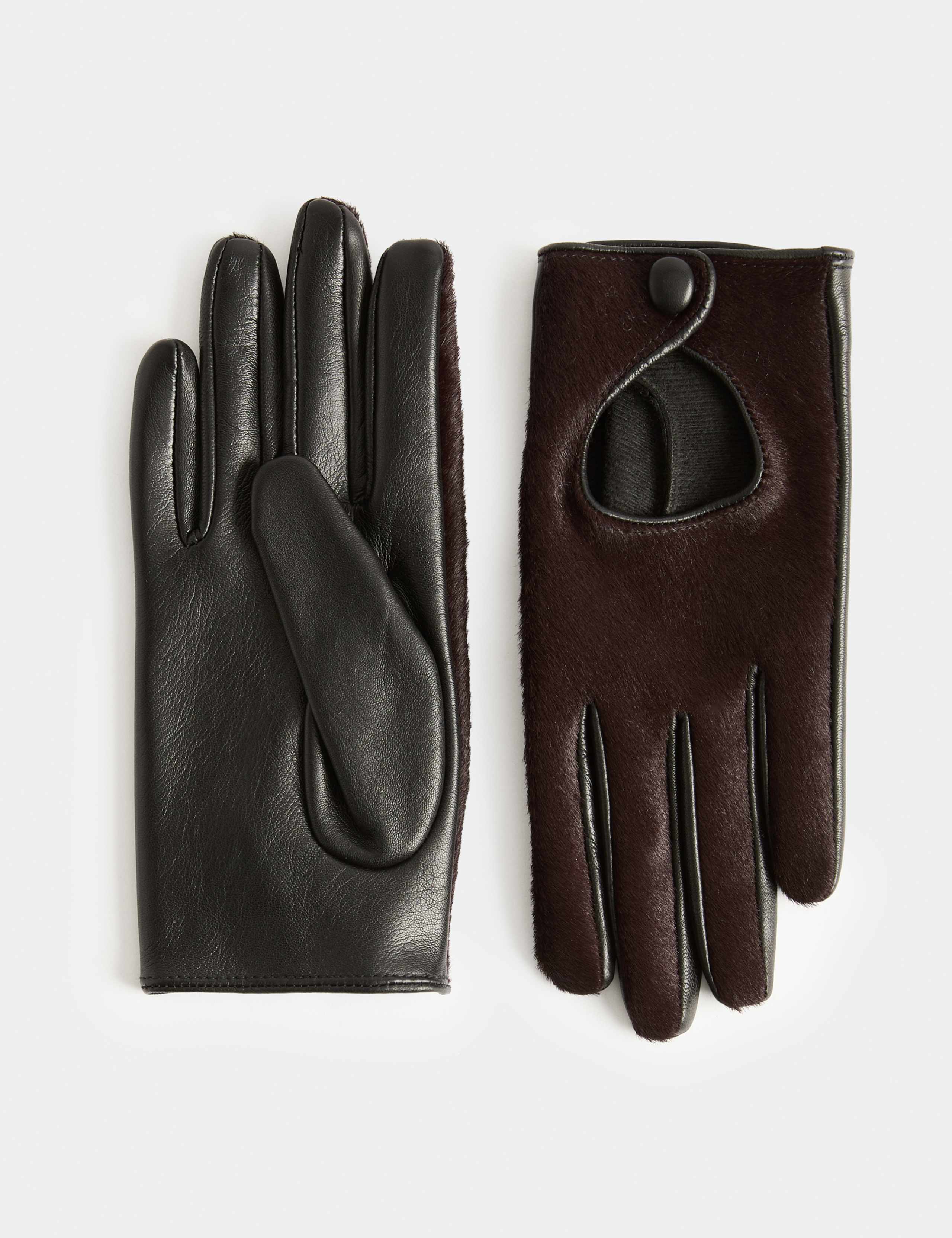 Hair On Leather Driving Gloves