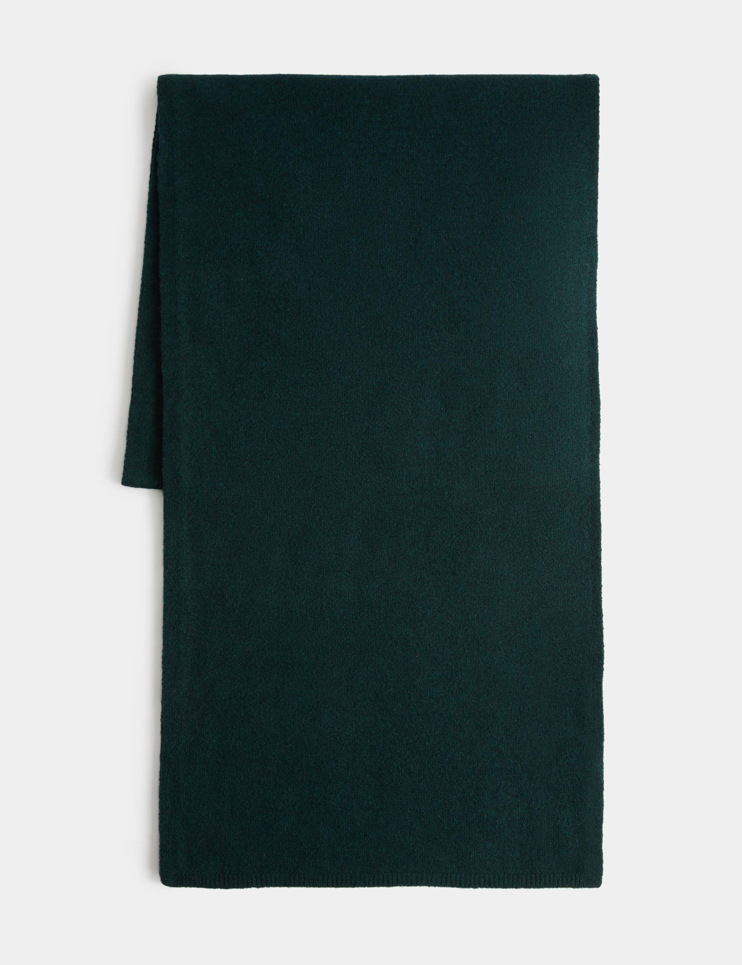 Ribbed Knit Scarf with Wool
