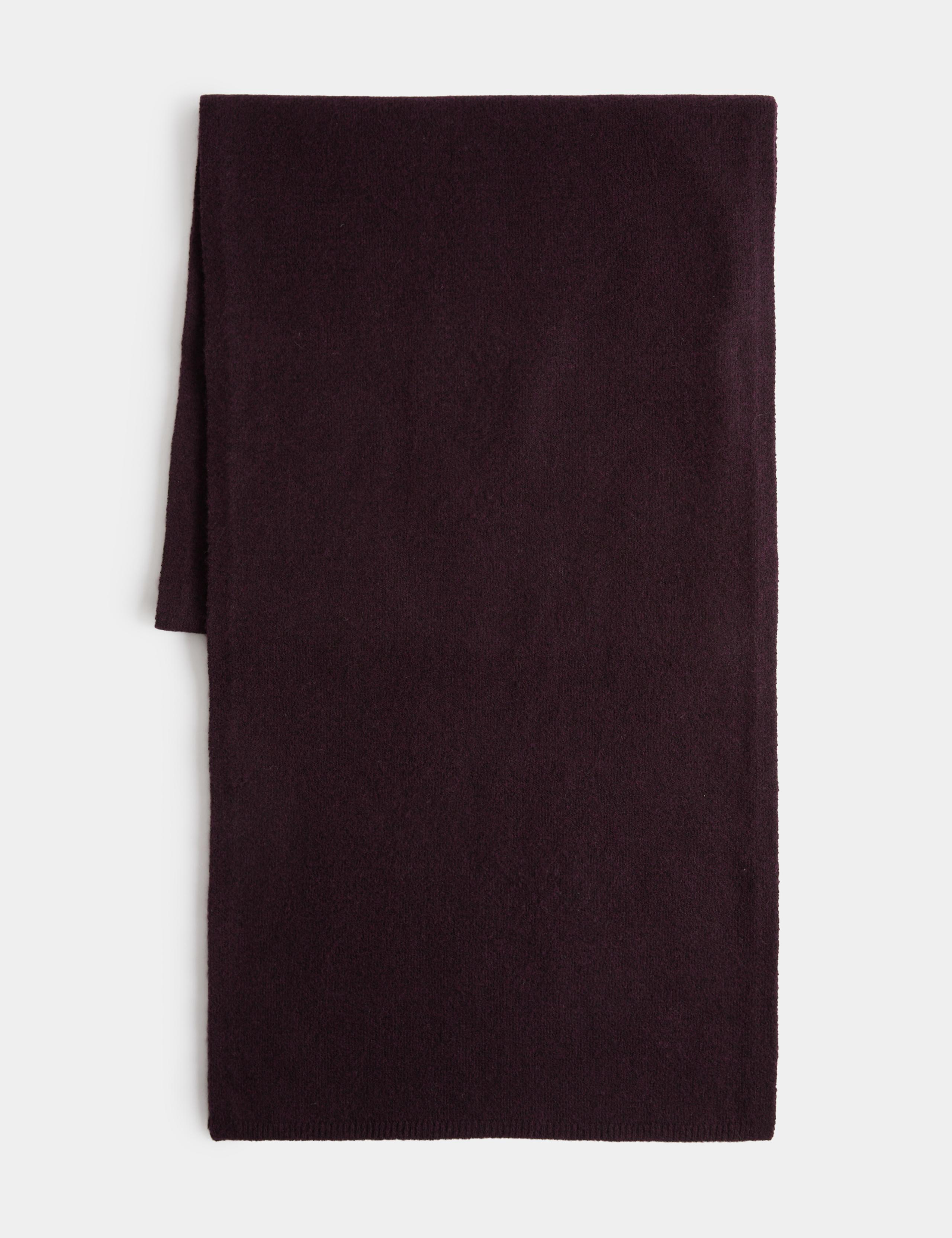 Ribbed Knit Scarf with Wool