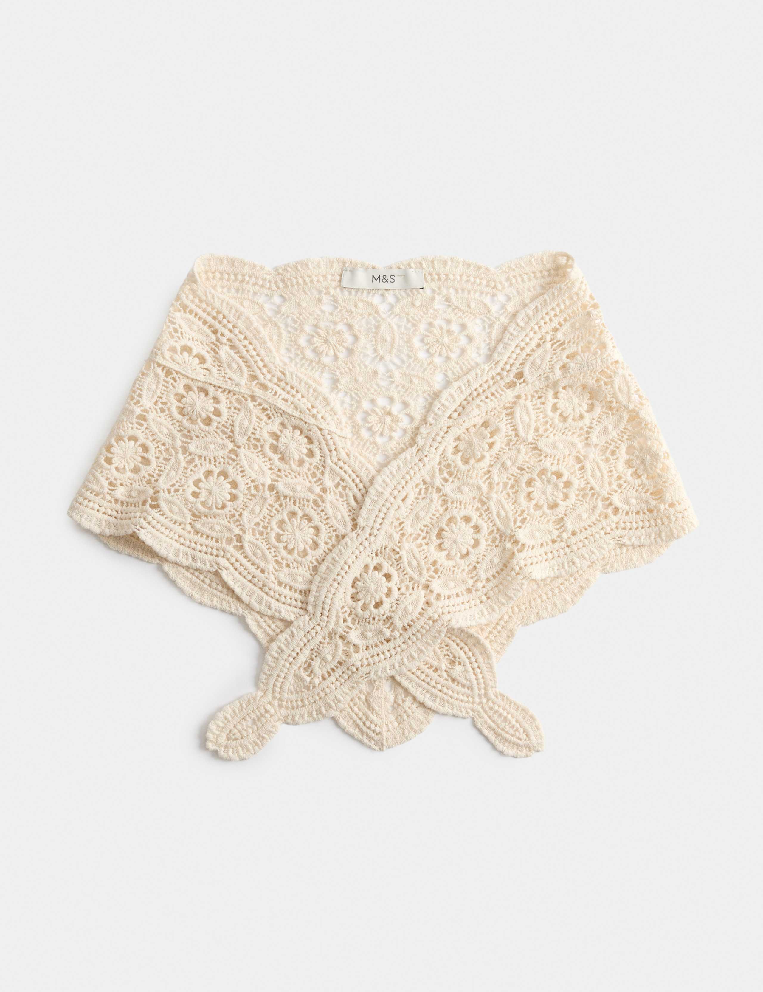Pure Cotton Lace Triangle Scarf