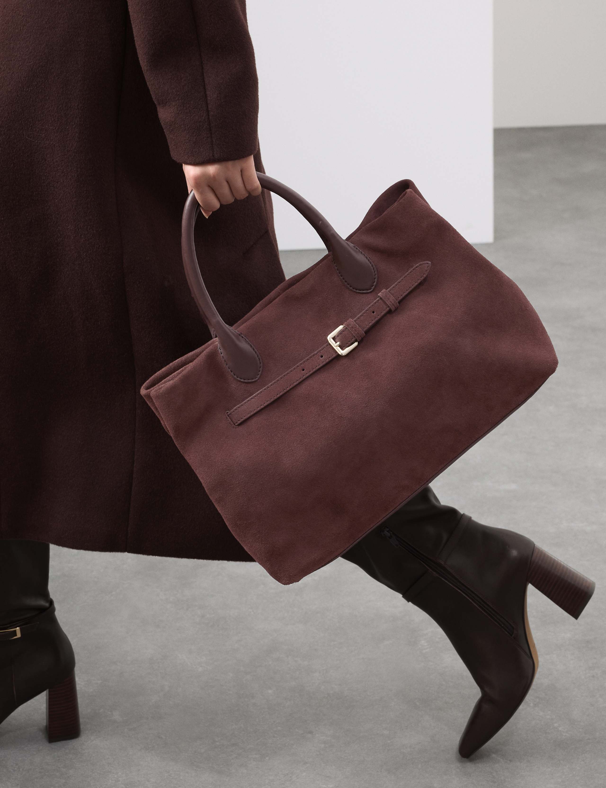 Suede Briefcase Bag