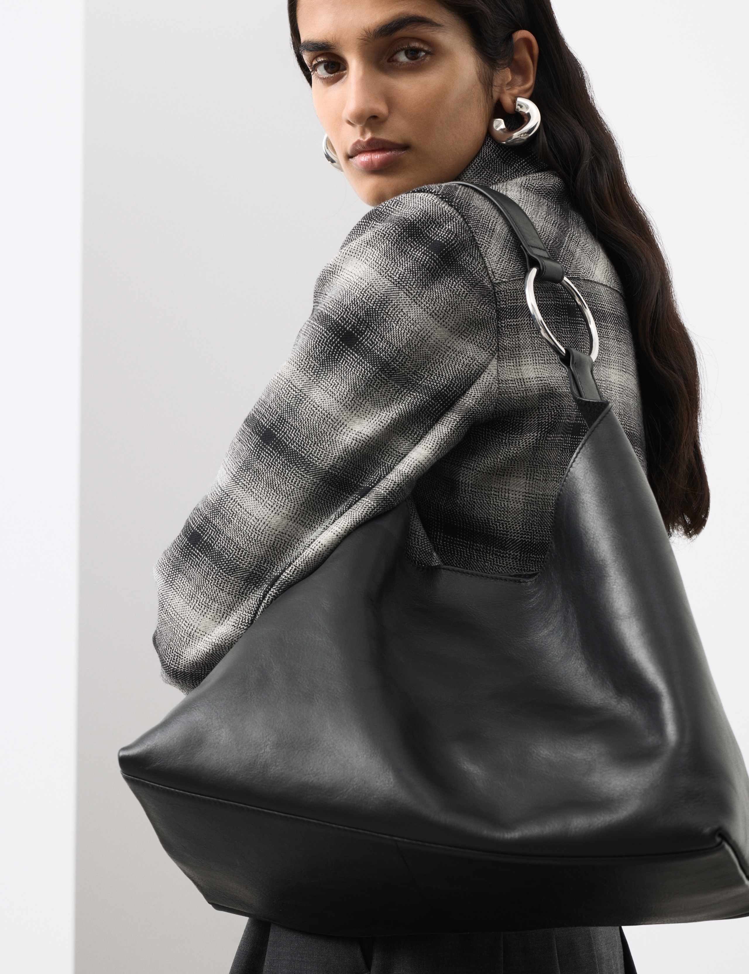 Leather Top Handle Shoulder Bag