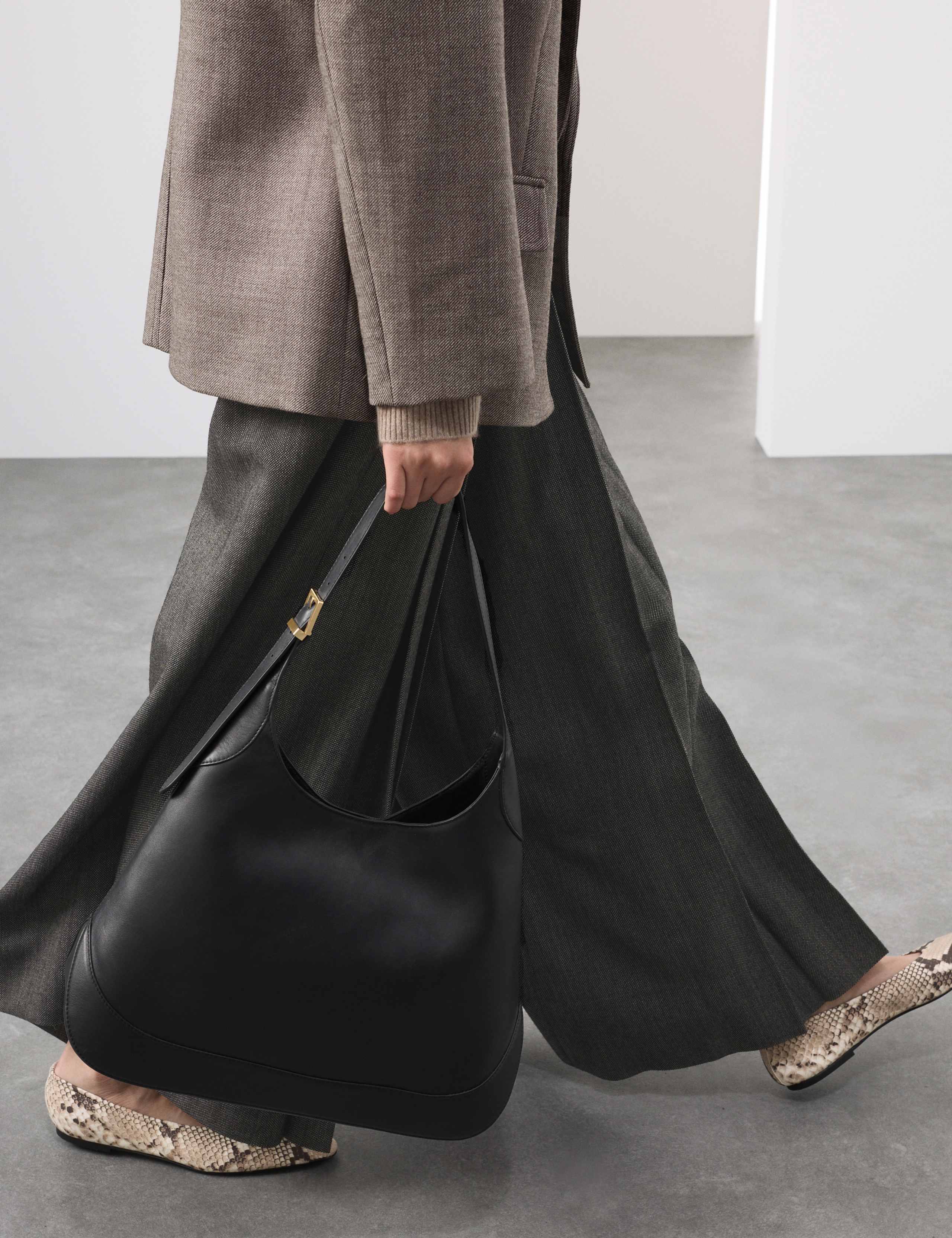 Leather Top Handle Shoulder Tote