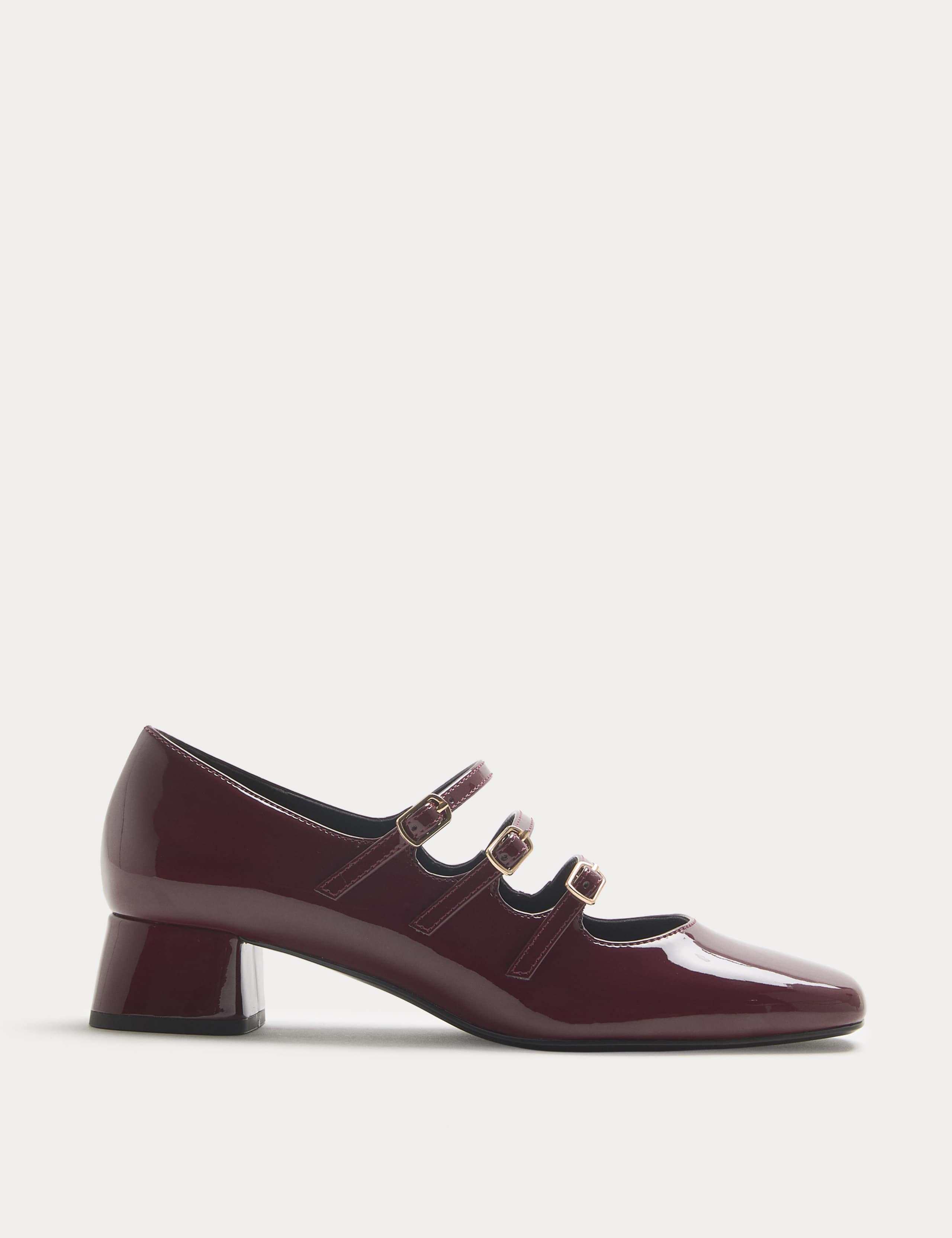 Wide Fit Strappy Block Heel Mary Jane Shoes