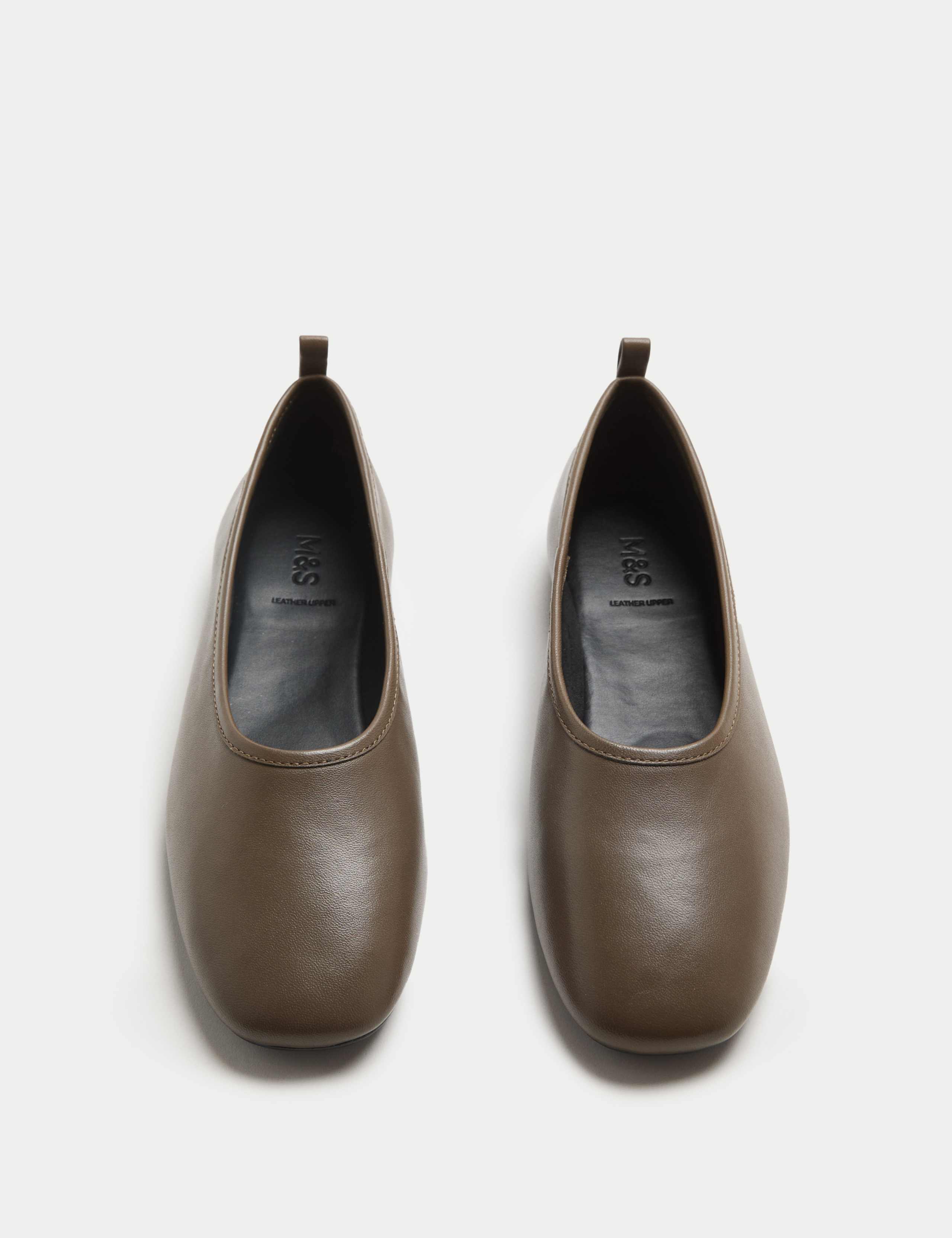 Leather Flat Ballet Pumps