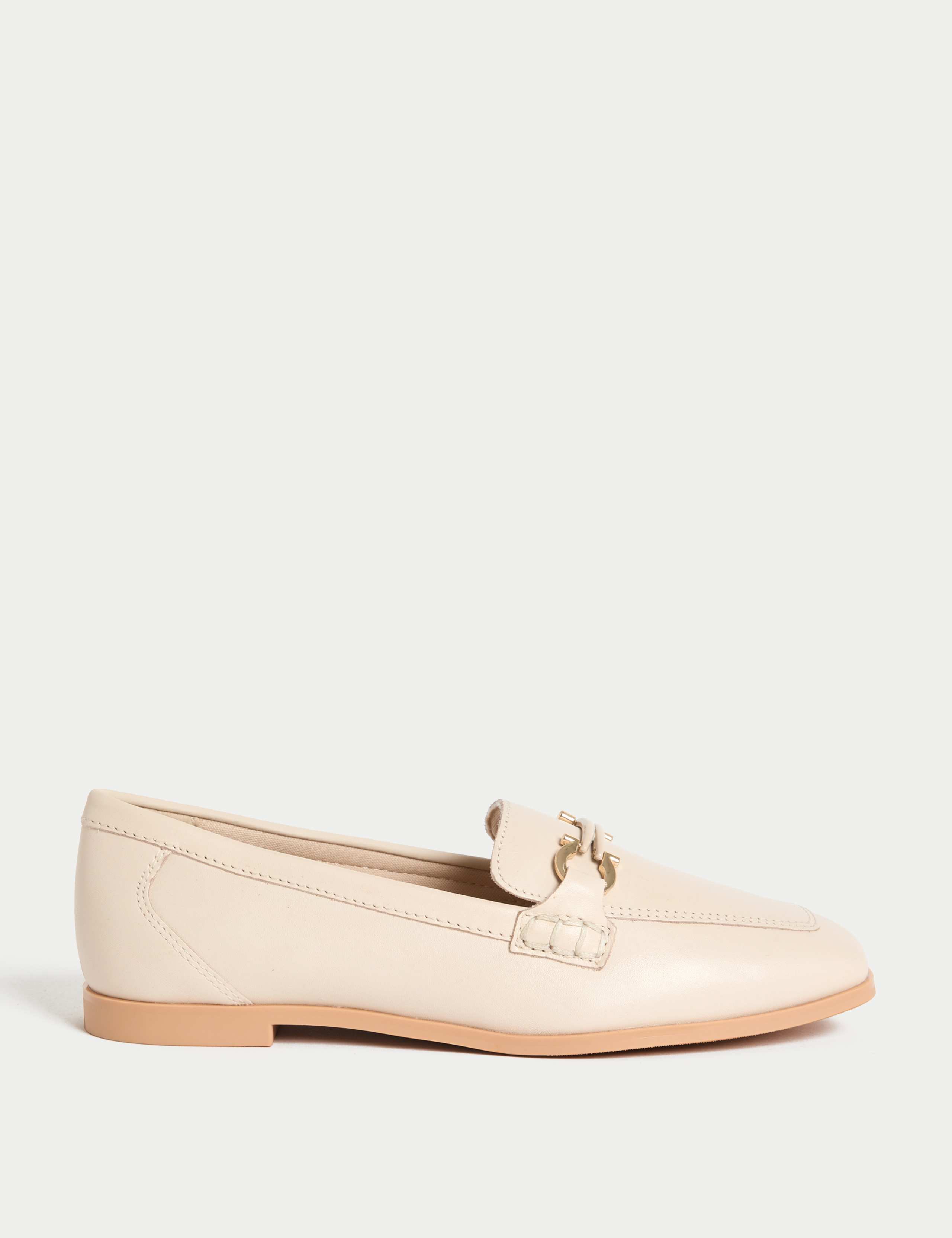 Leather Trim Square Toe Loafers