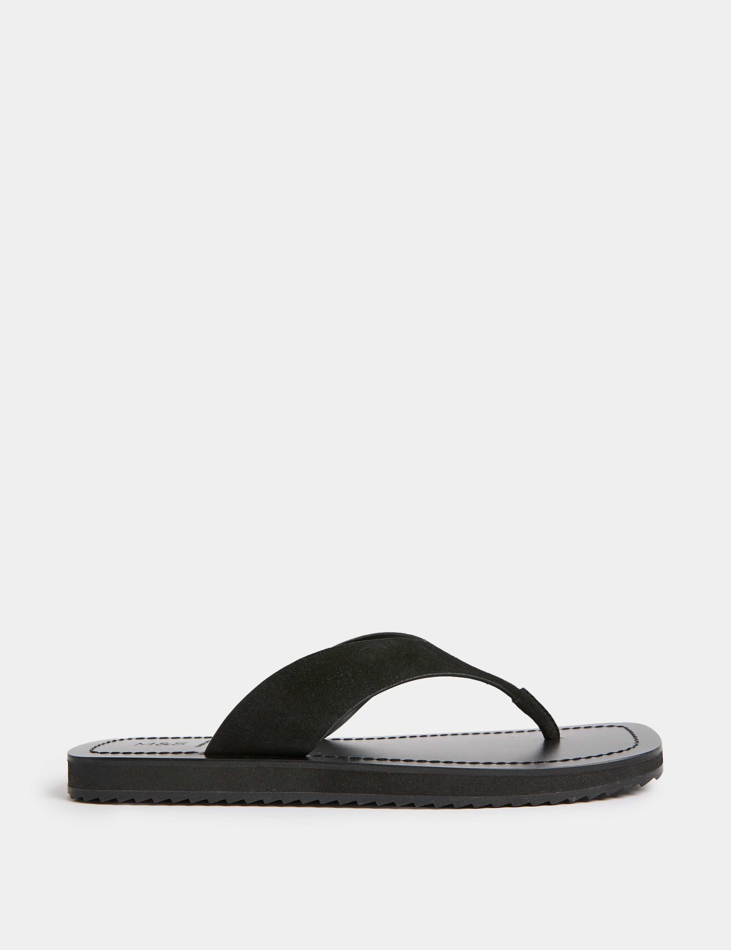 Suede Flat Square Toe Sandals