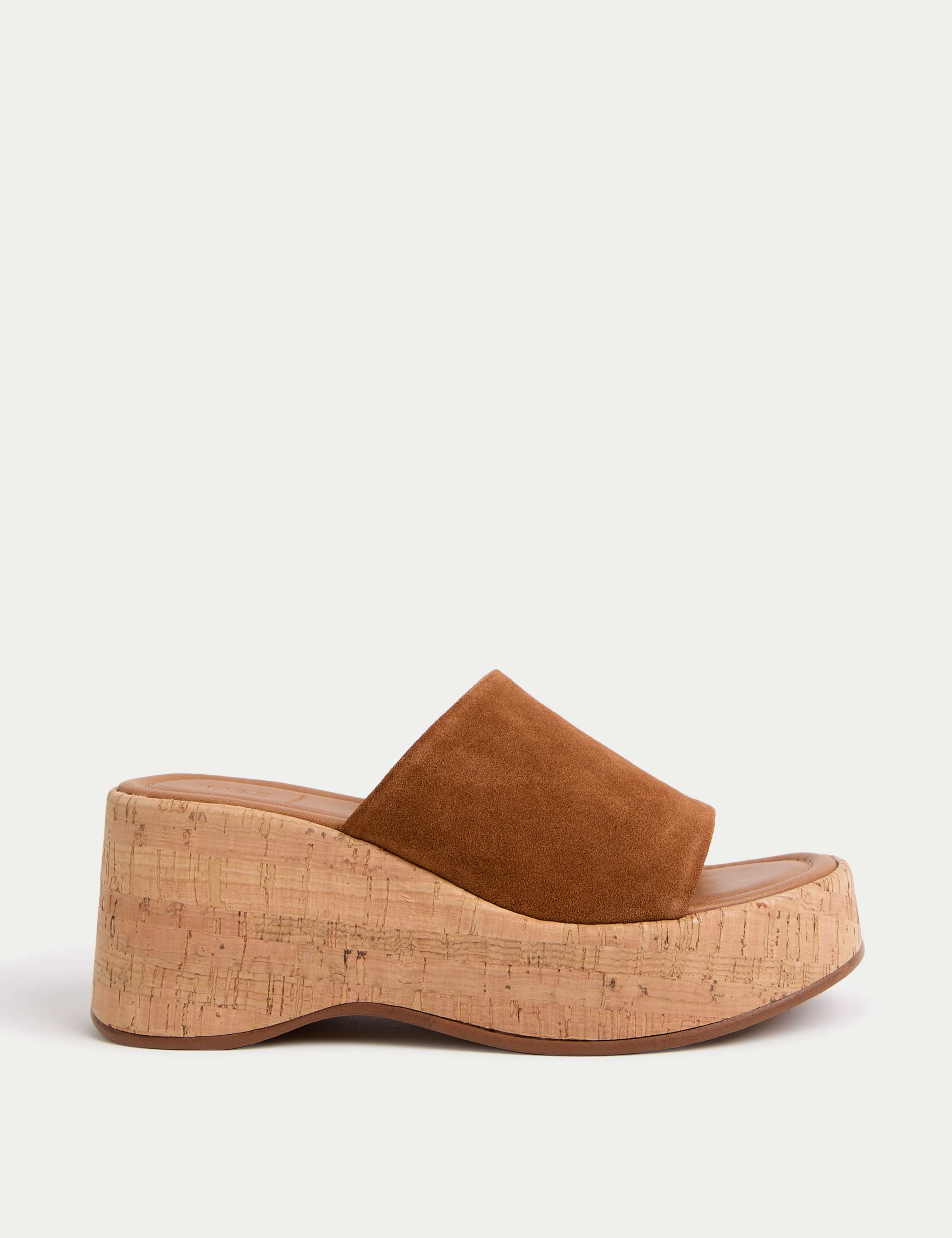 Suede Slip On Platform Mules