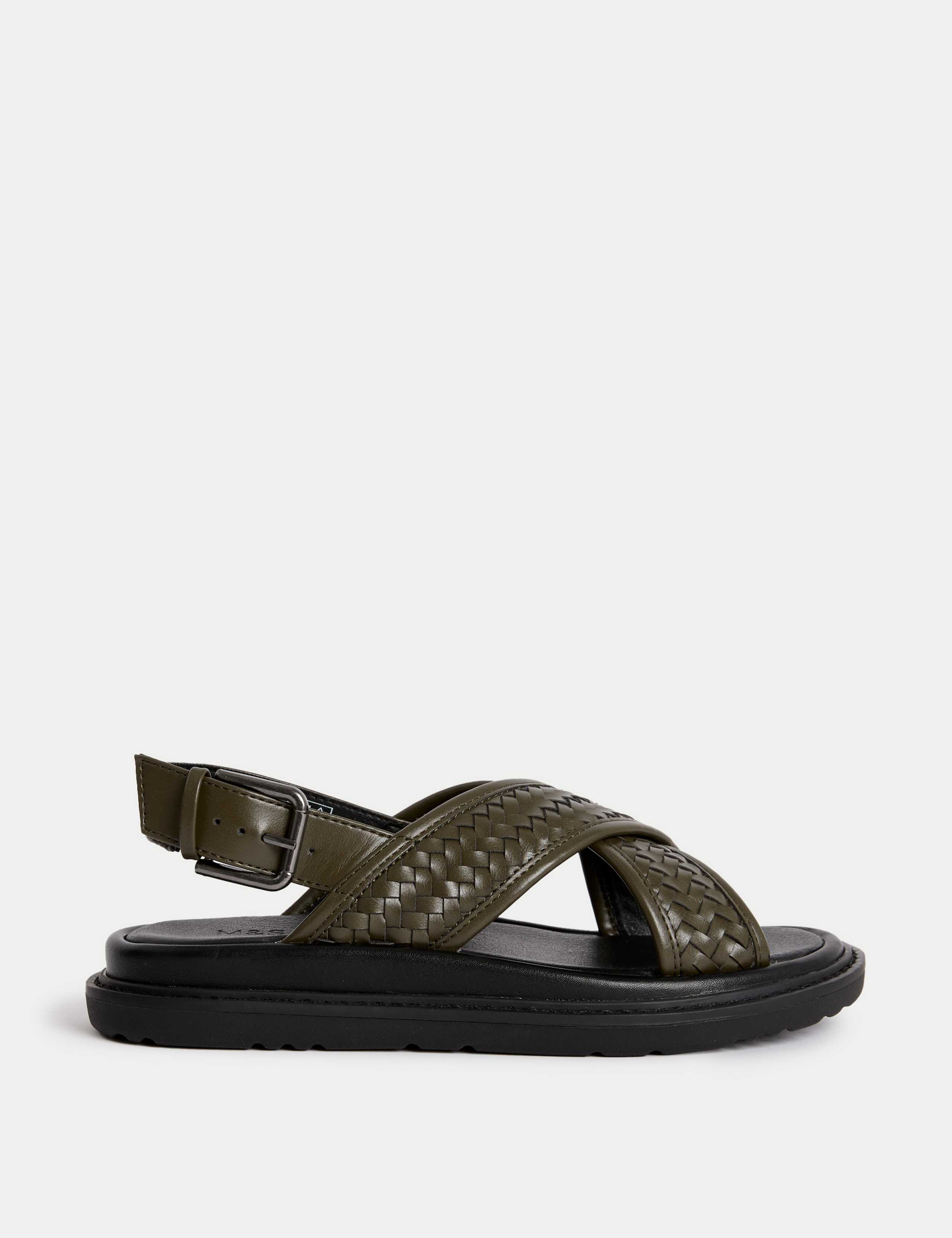Woven Ankle Strap Flatform Sandals