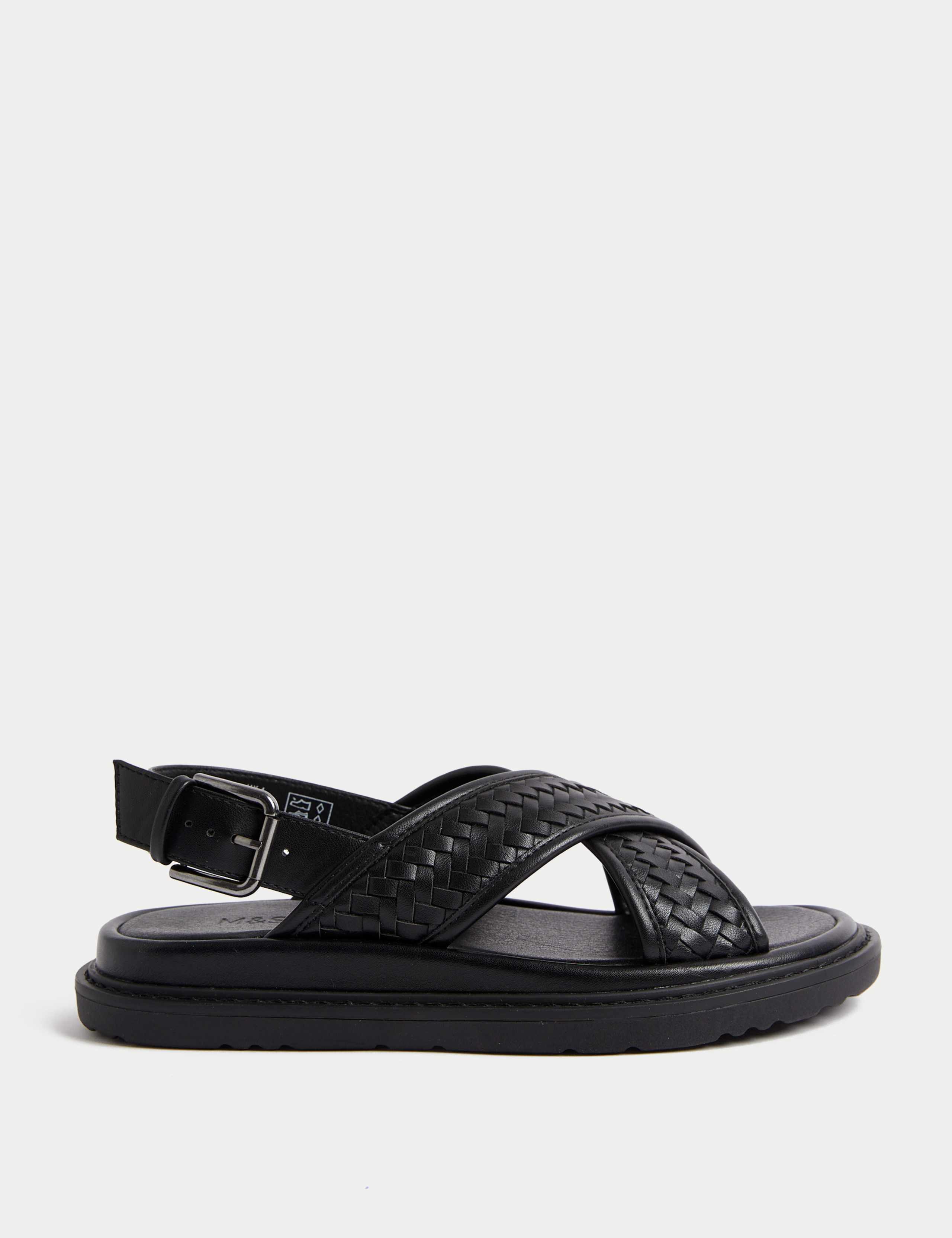 Woven Ankle Strap Flatform Sandals
