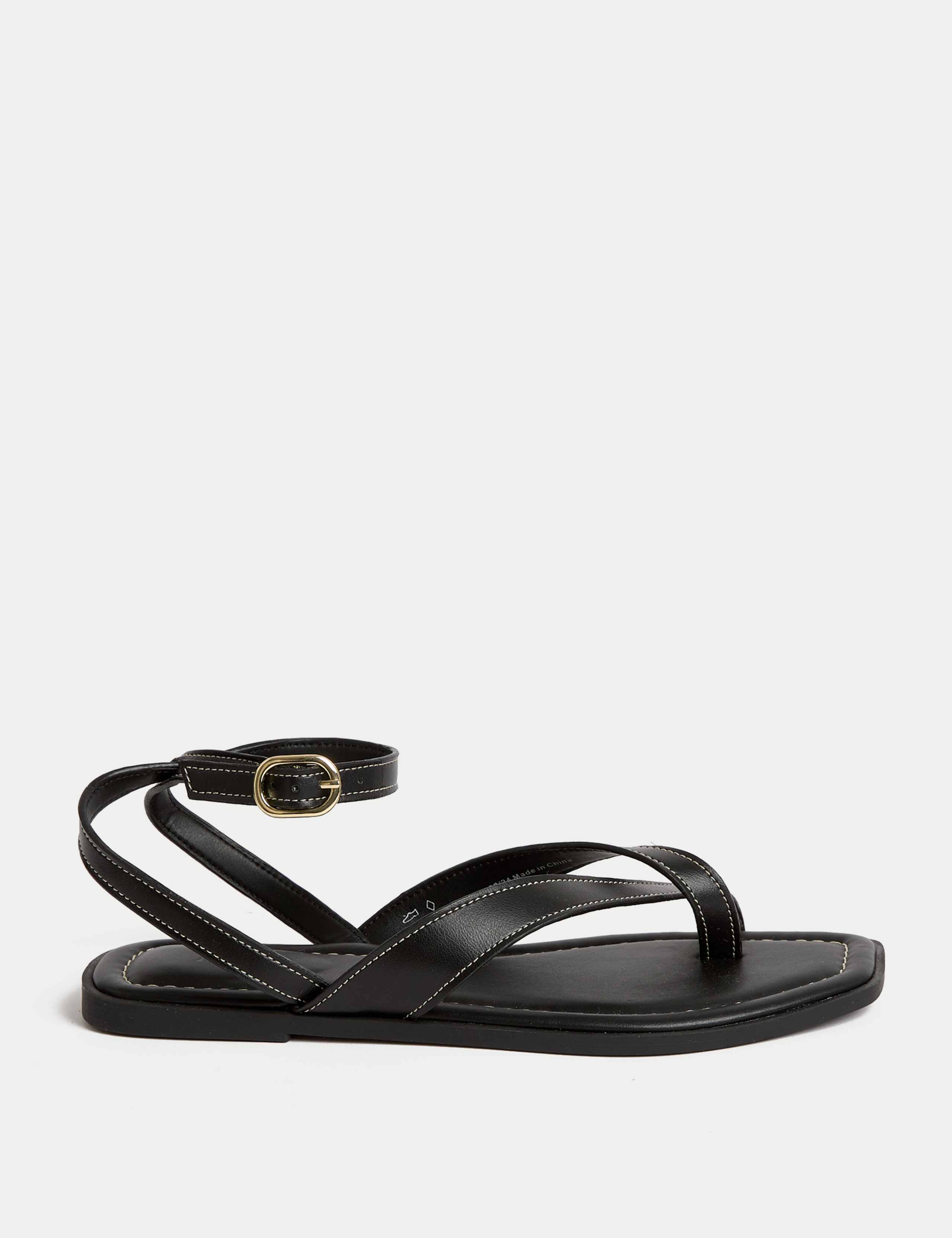 Ankle Strap Buckle Flat Sandals