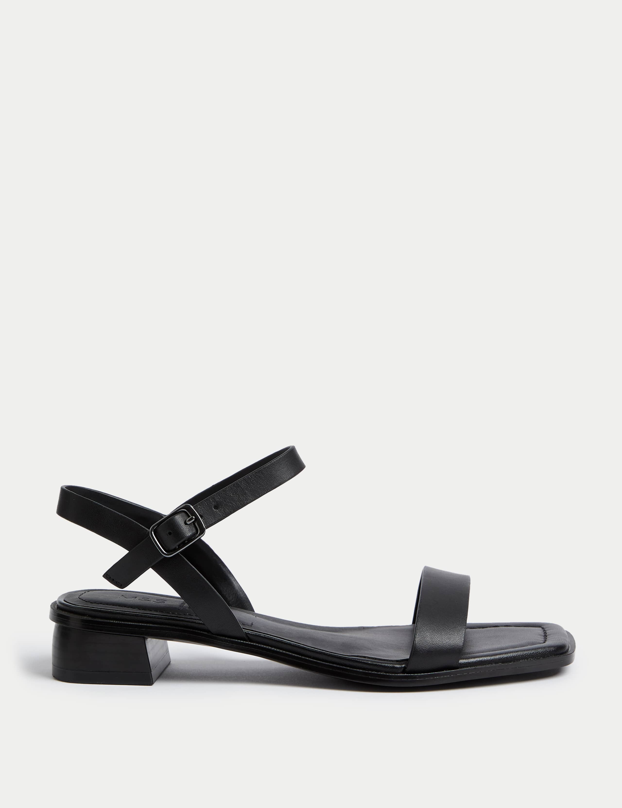 Wide Fit Ankle Strap Block Heel Sandals