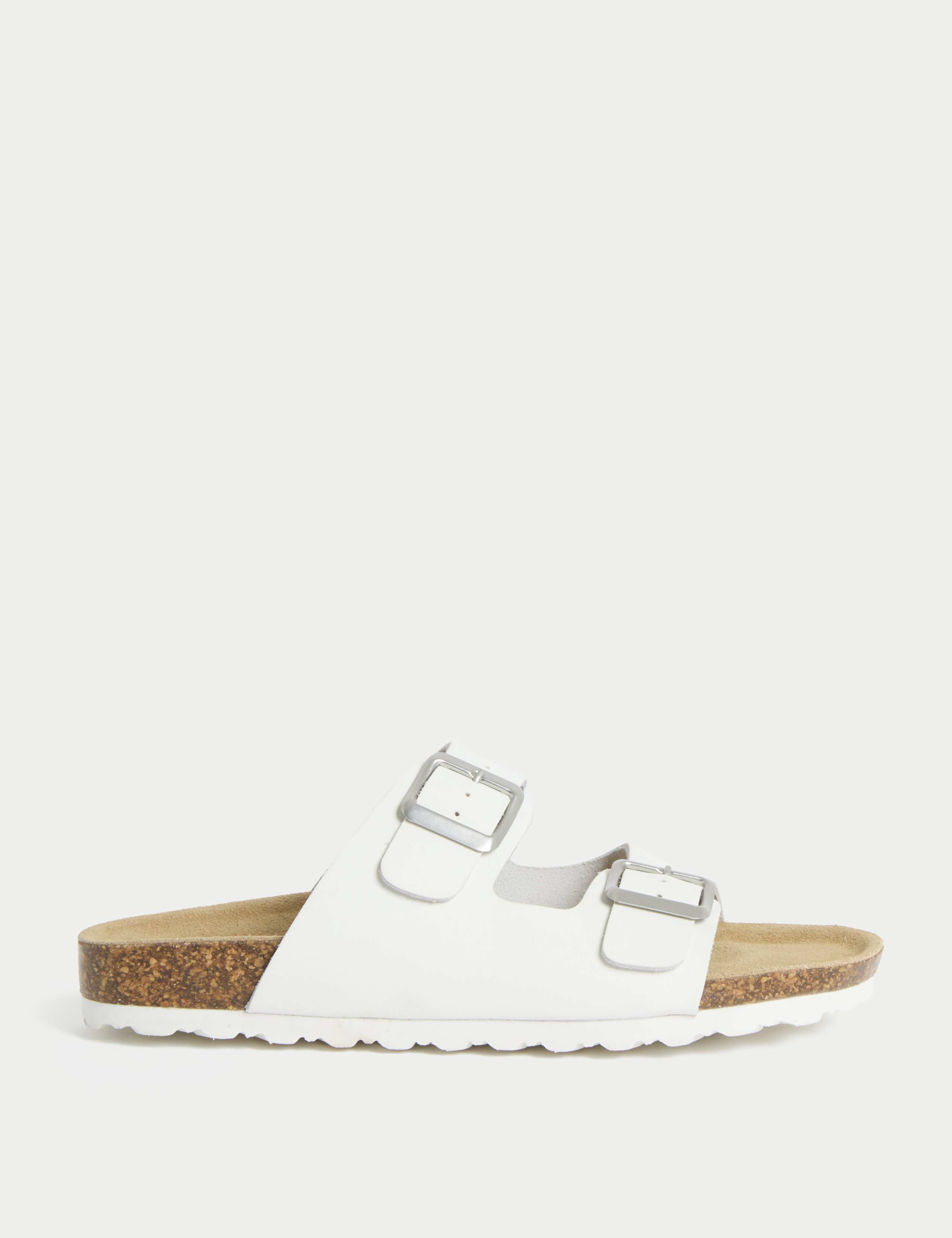Leather Buckle Footbed Mules