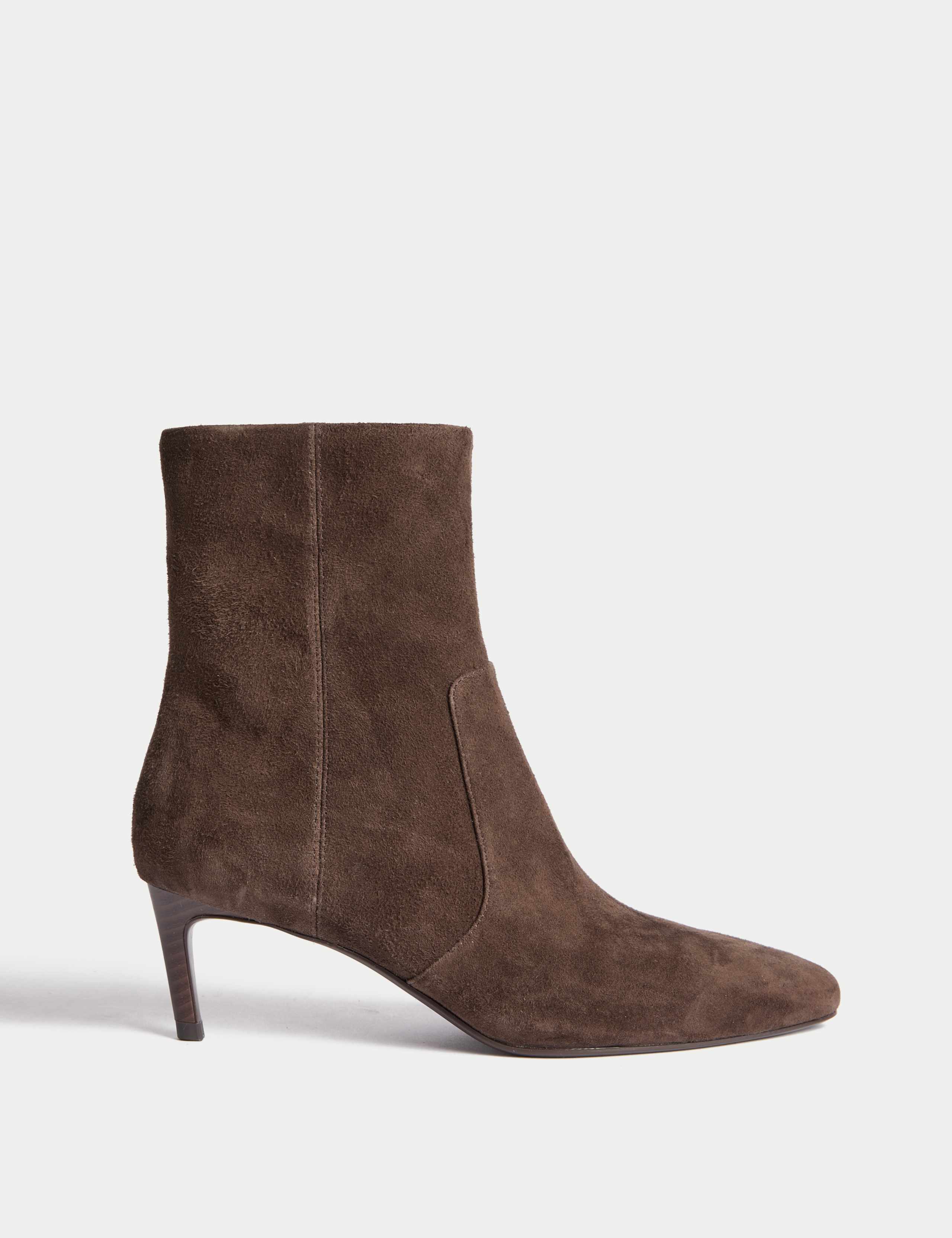 Suede Kitten Heel Pointed Toe Boots