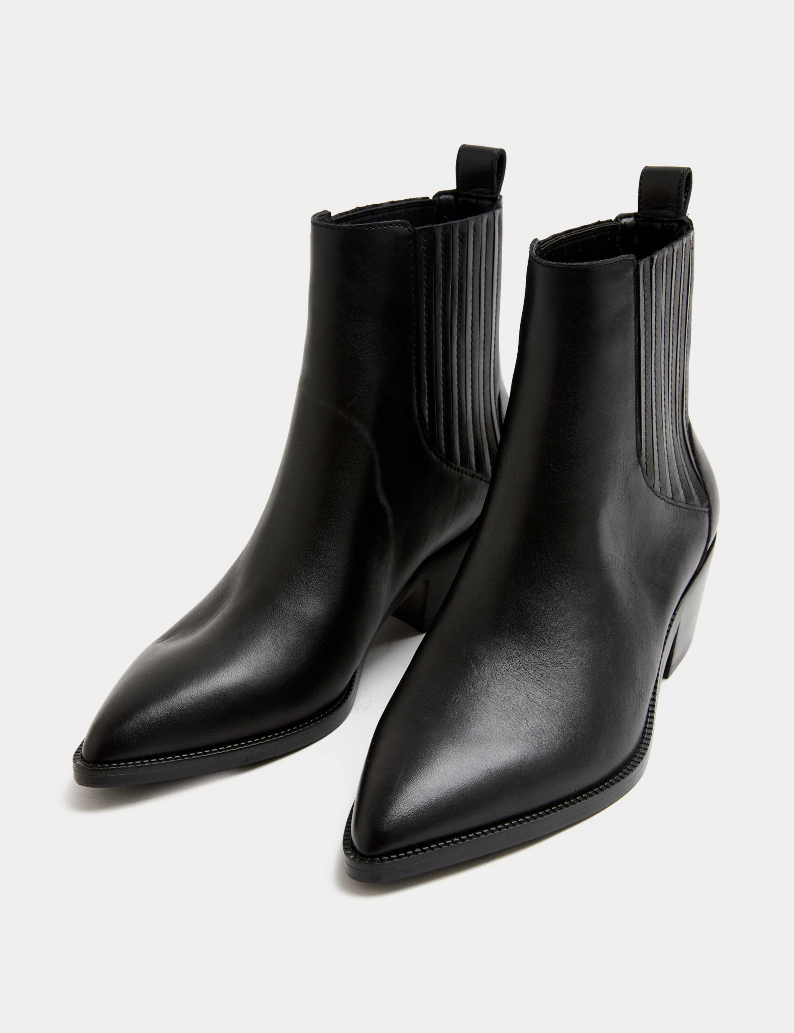 Leather Western Ankle Boots