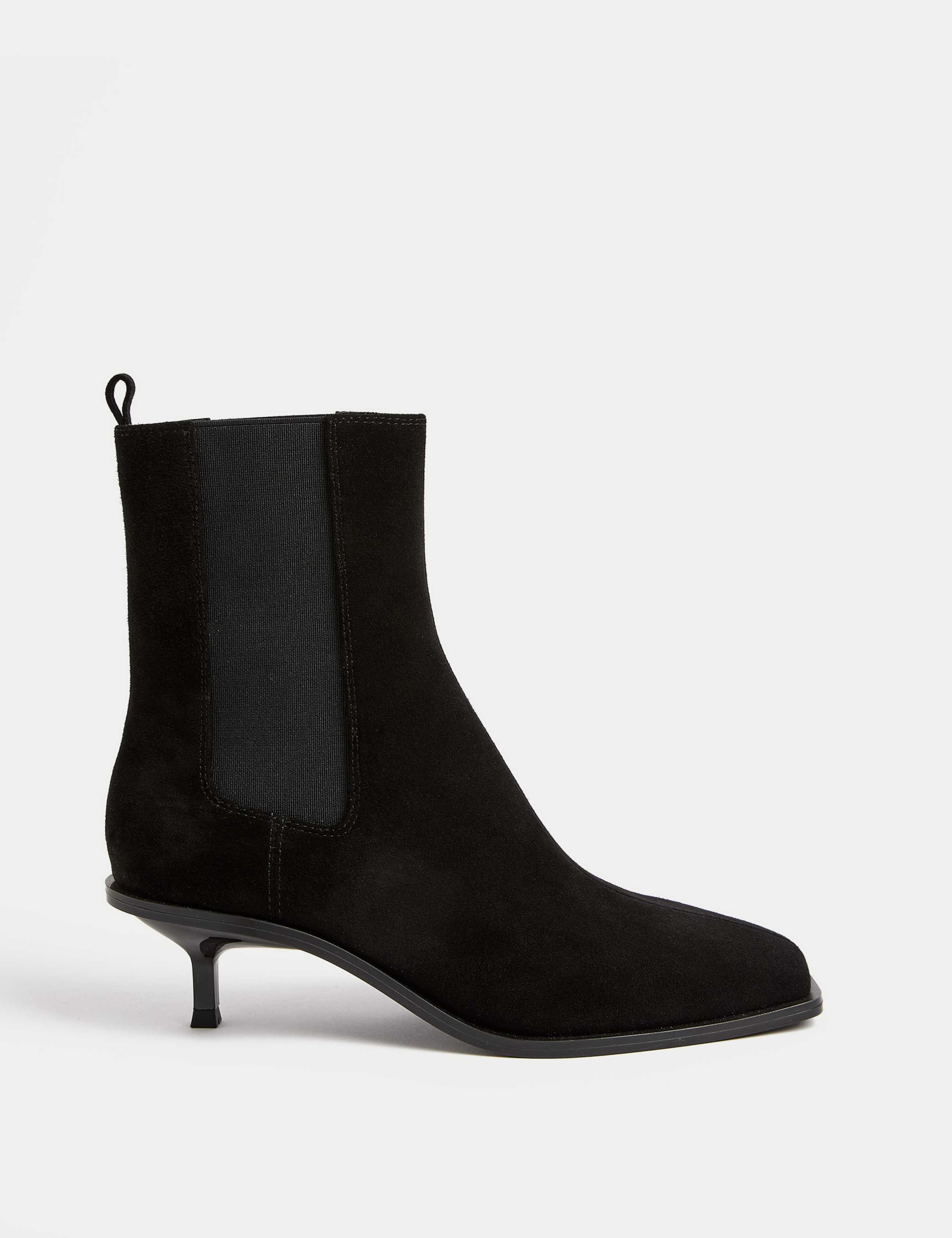 Suede Chelsea Kitten Heel Boots