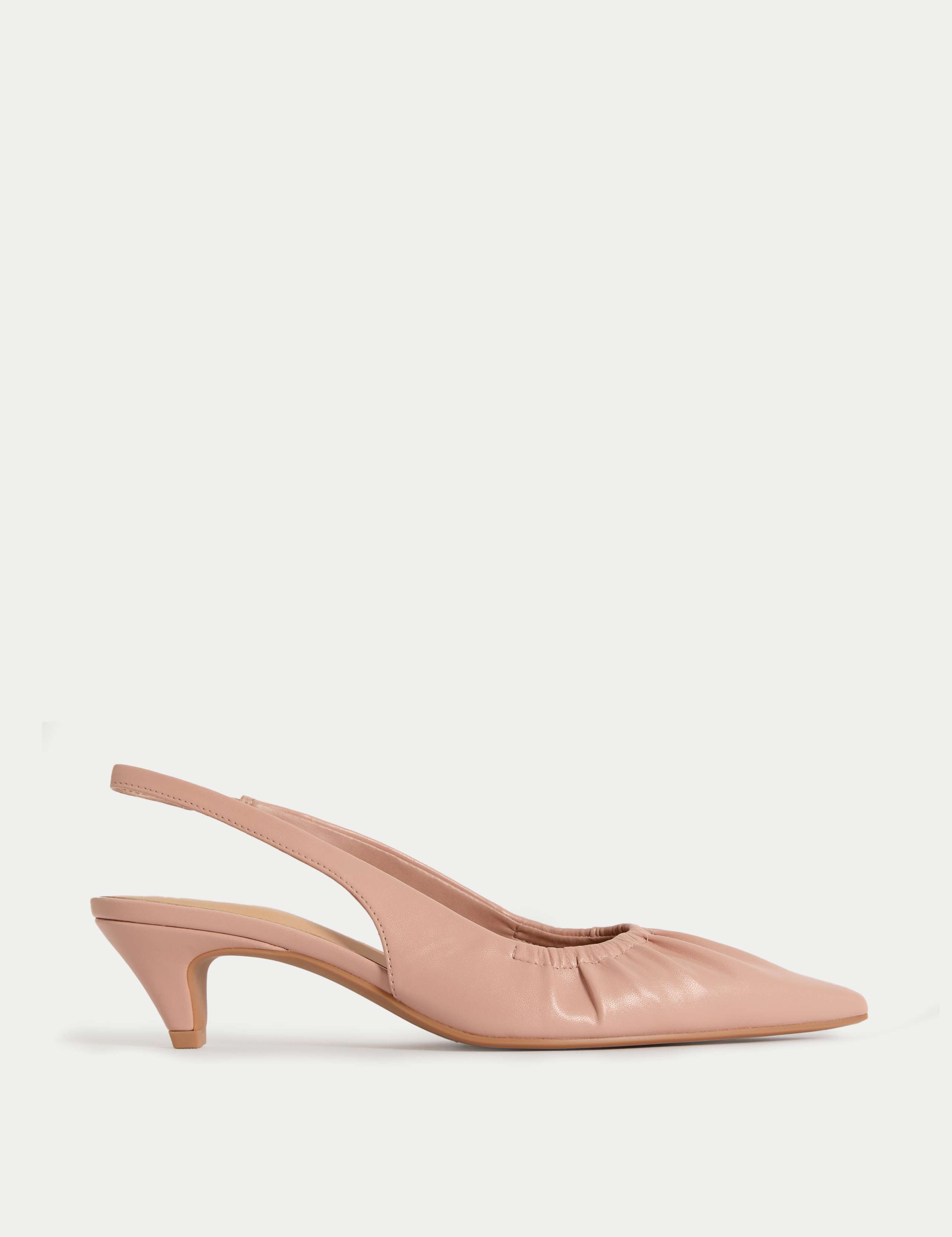 Slip On Kitten Heel Pointed Slingback Shoes