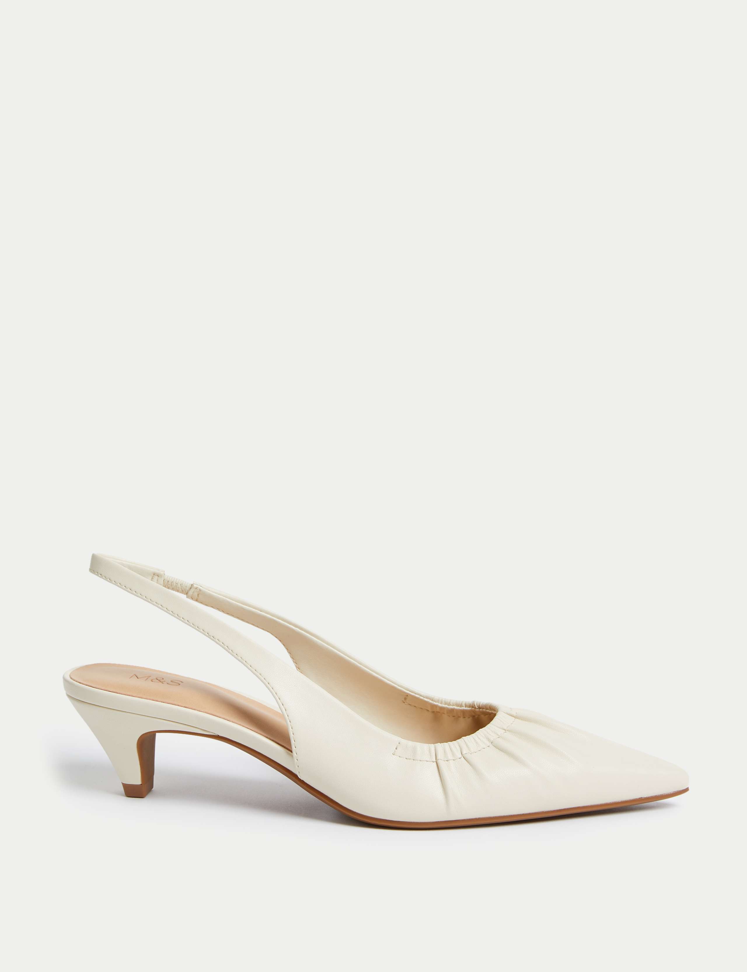 Slip On Kitten Heel Pointed Slingback Shoes