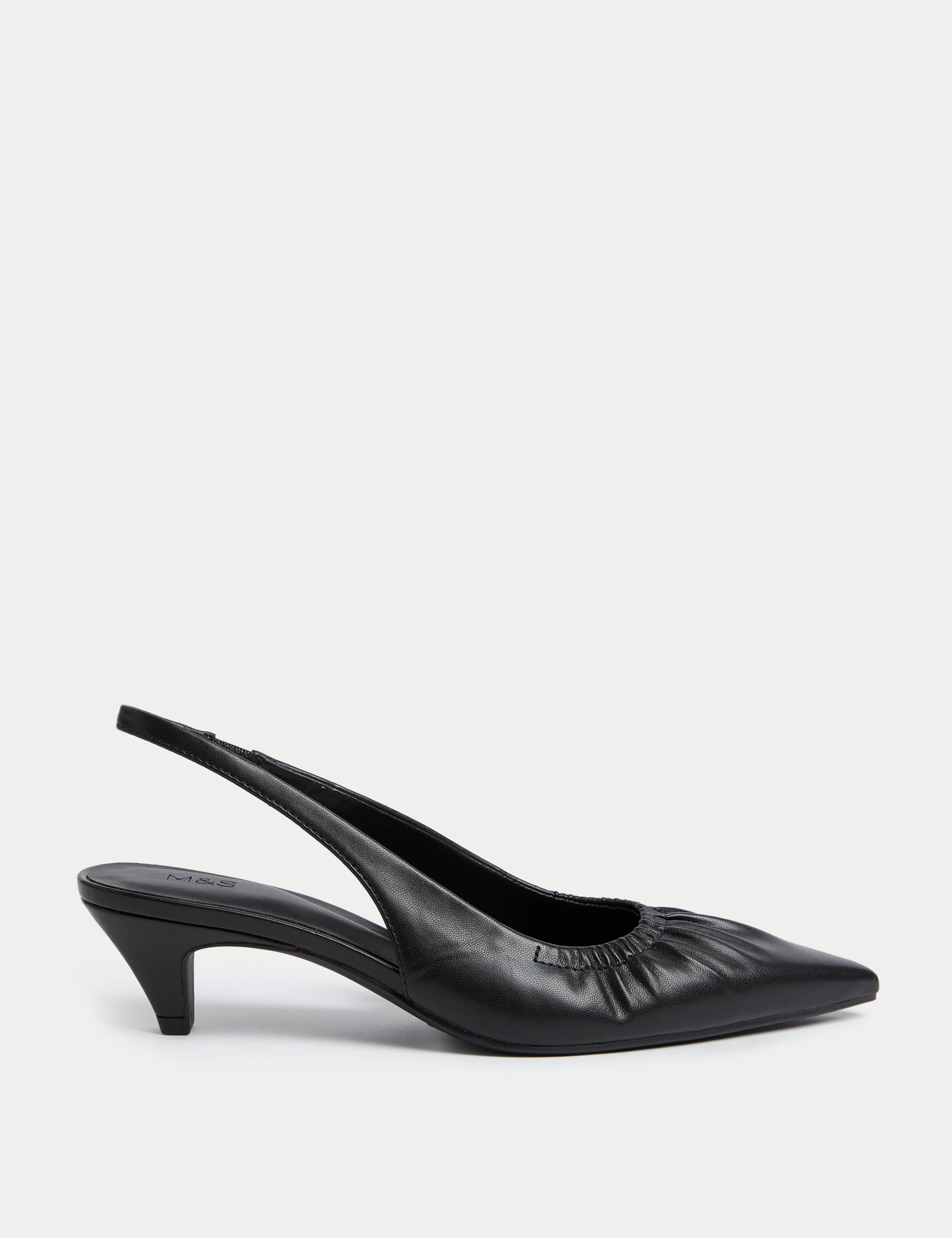 Slip On Kitten Heel Pointed Slingback Shoes