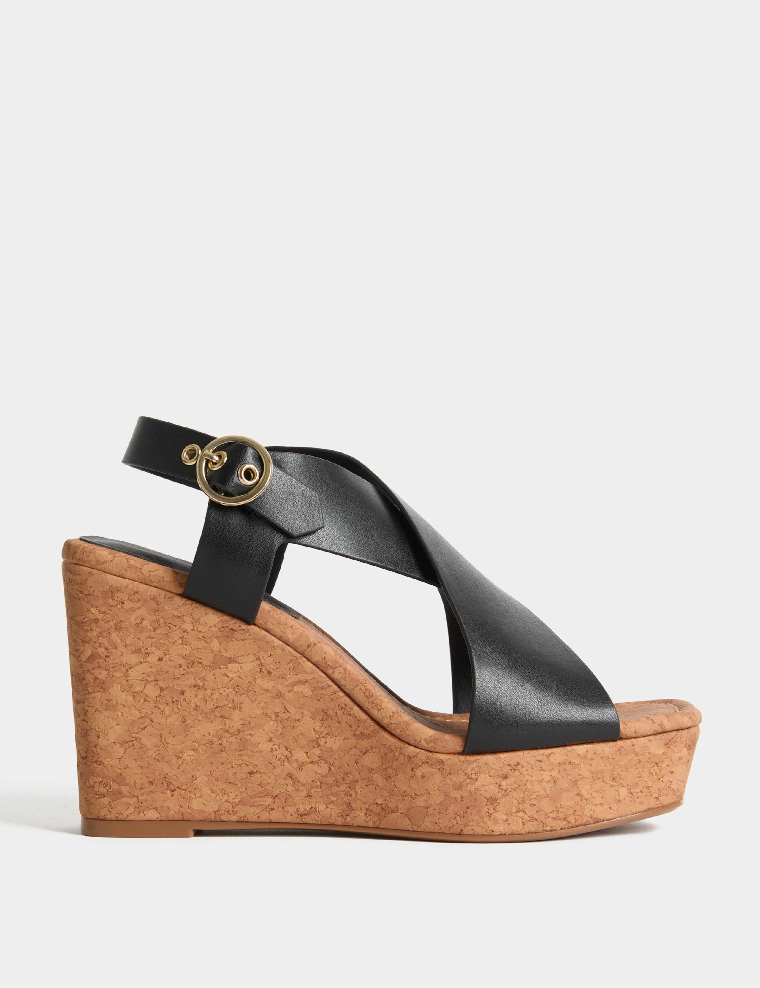 Crossover Wedge Sandals