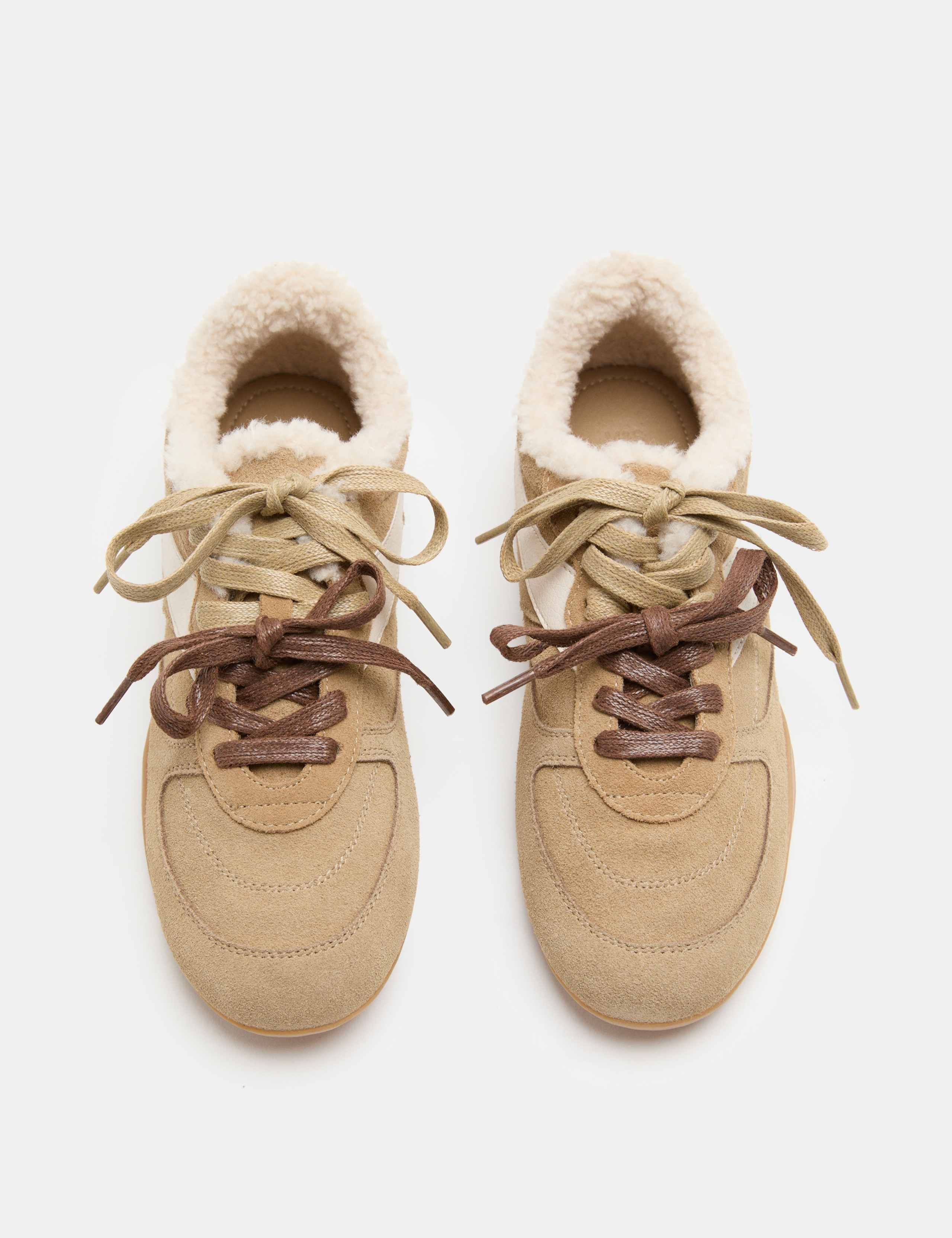 Suede Faux Fur Lined Trainers