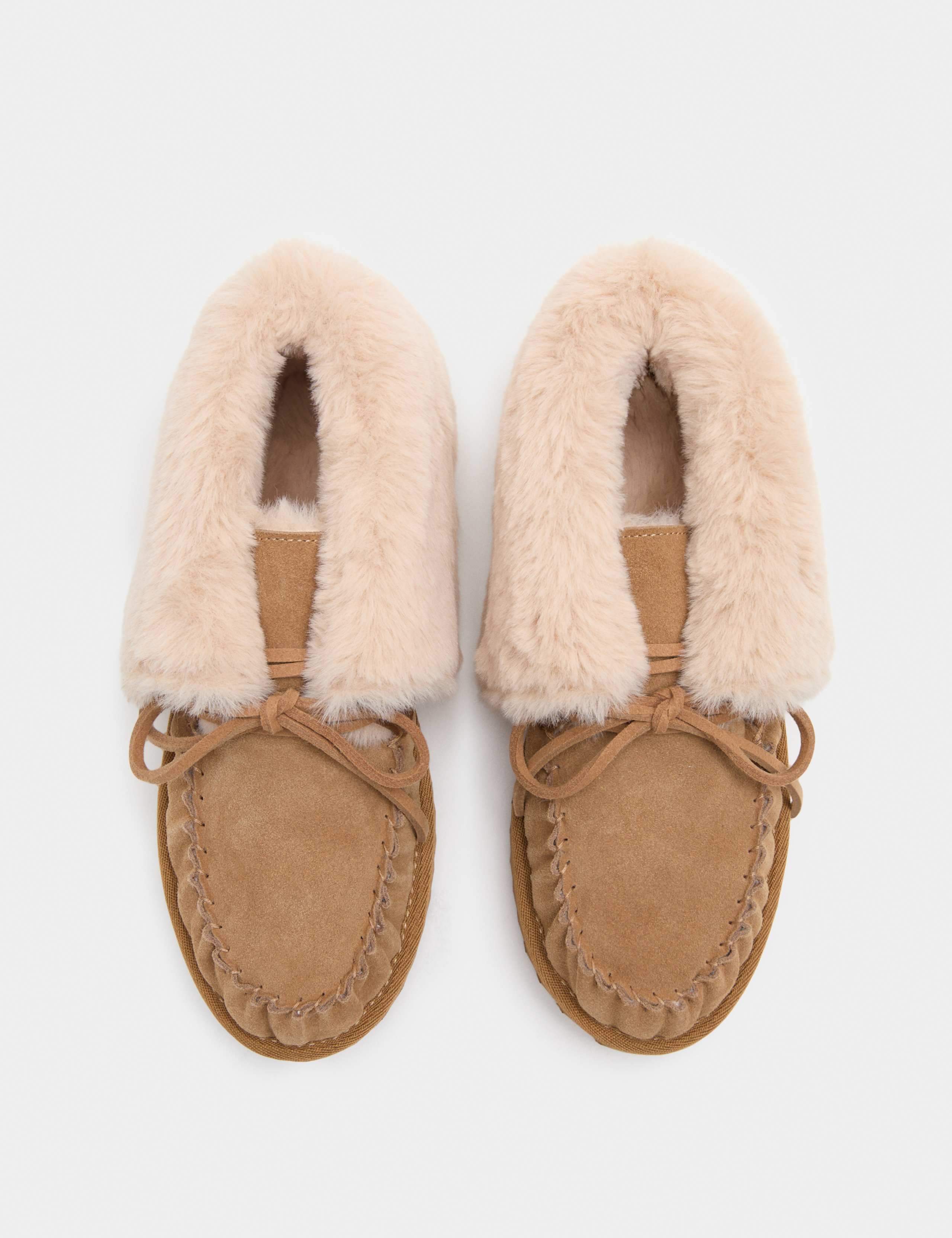 Suede Bow Slipper Boots