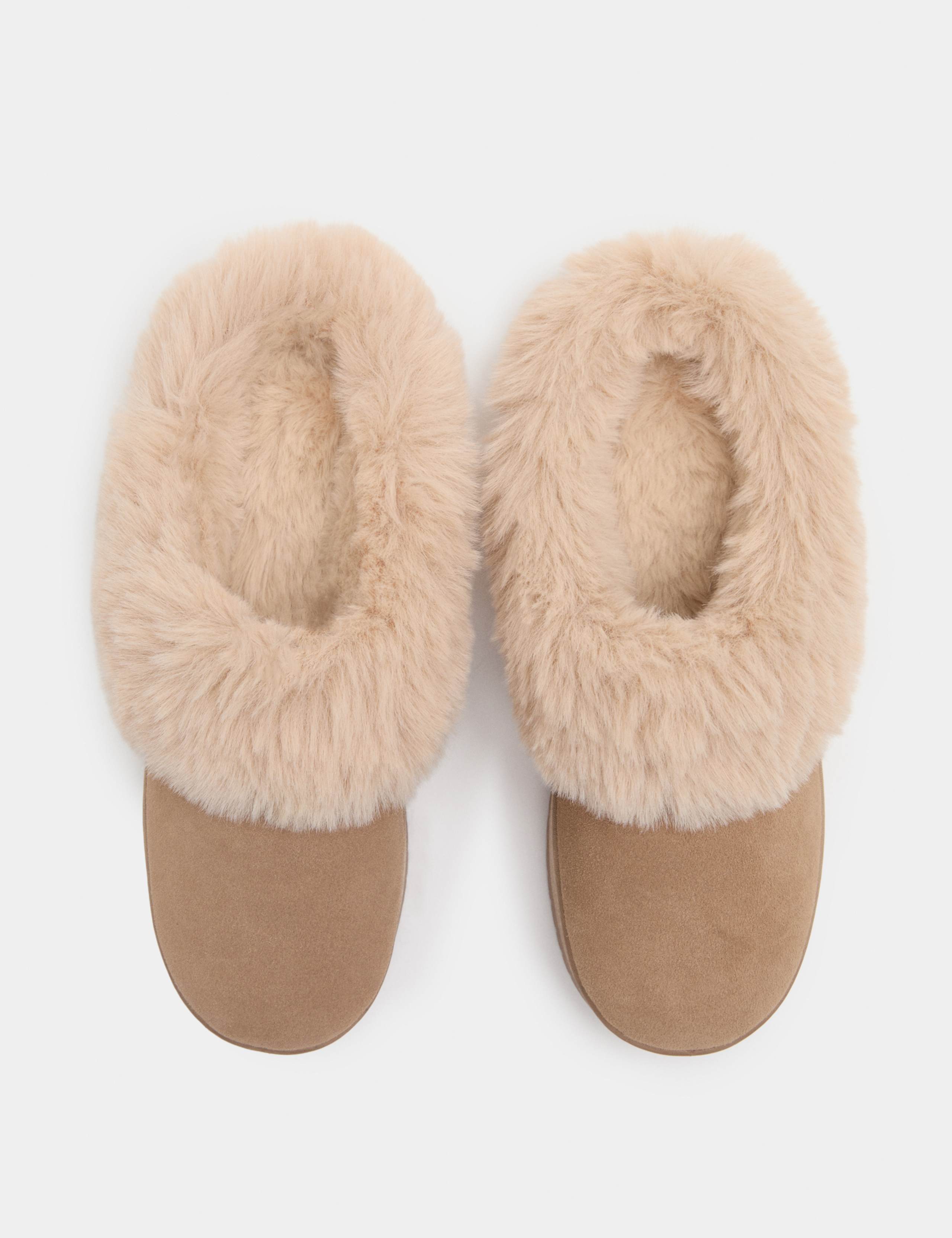 Suede Round Toe Slipper Boots