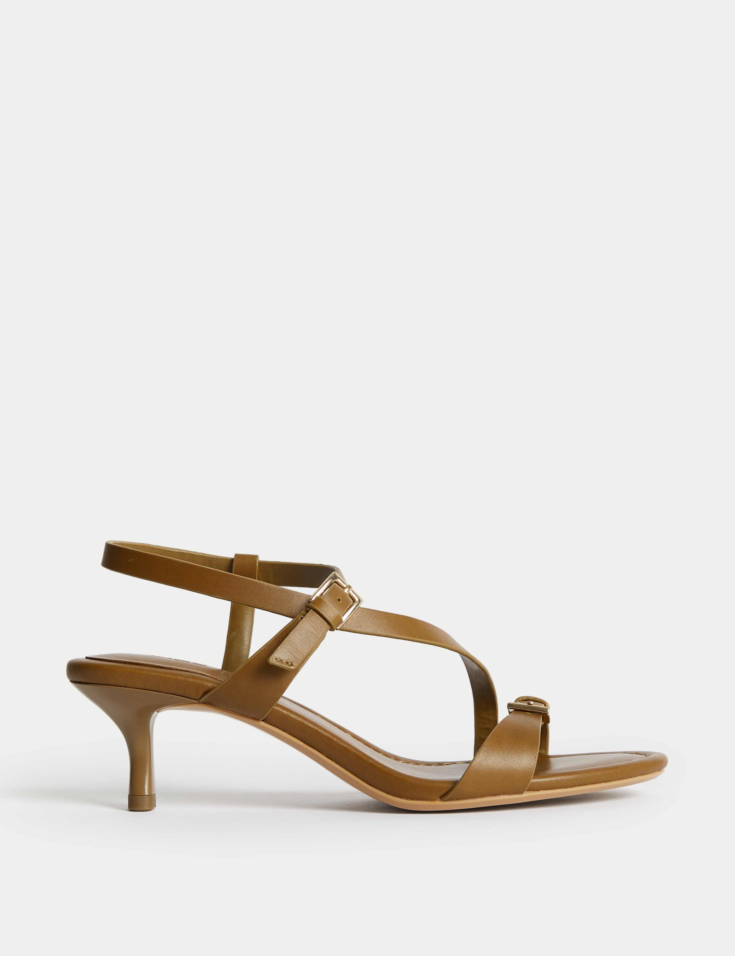 Buckle Kitten Heel Sandals