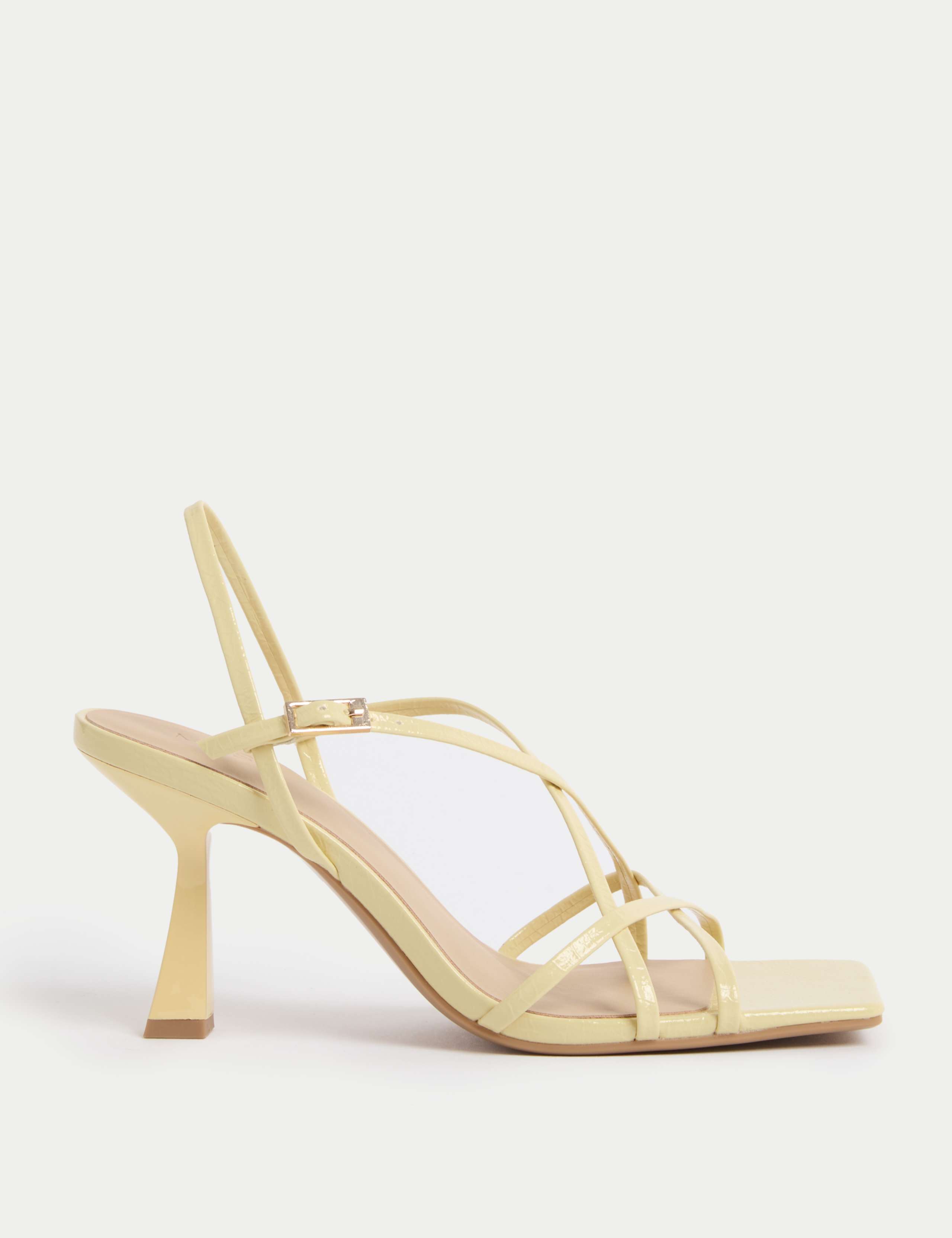 Strappy Stiletto Heel Square Toe Sandals