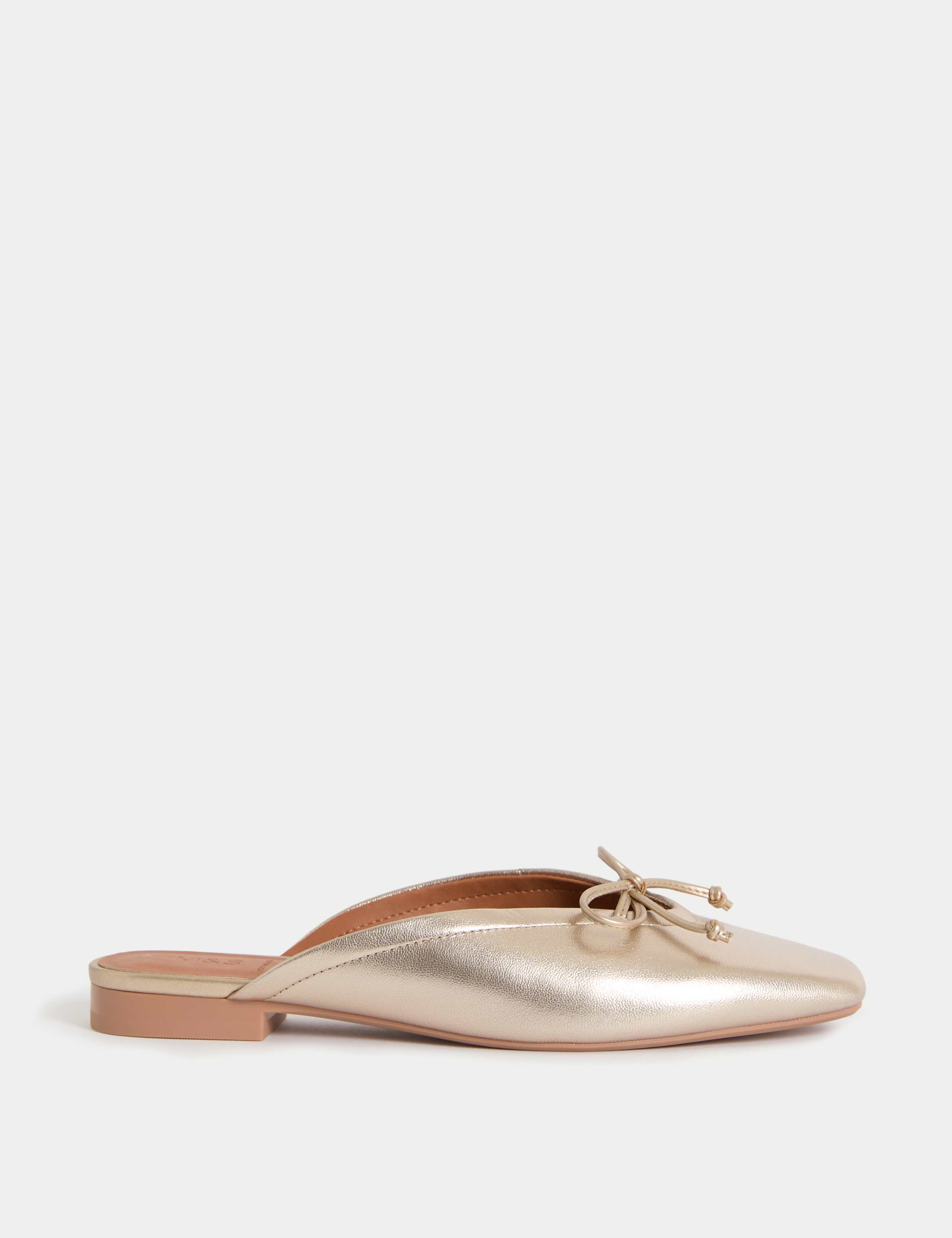 Leather Bow Flat Mules