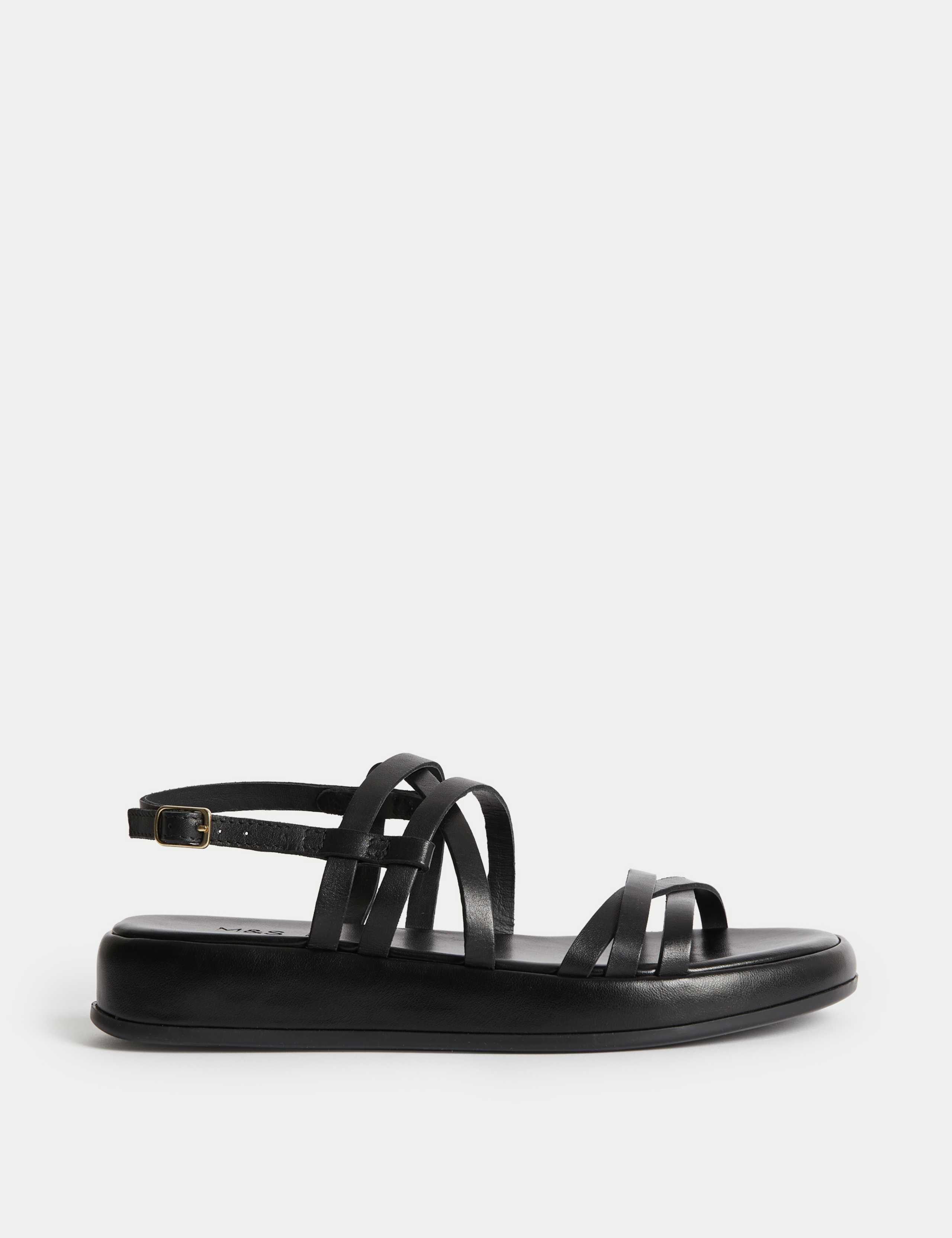 Leather Strappy Flatform Sandals