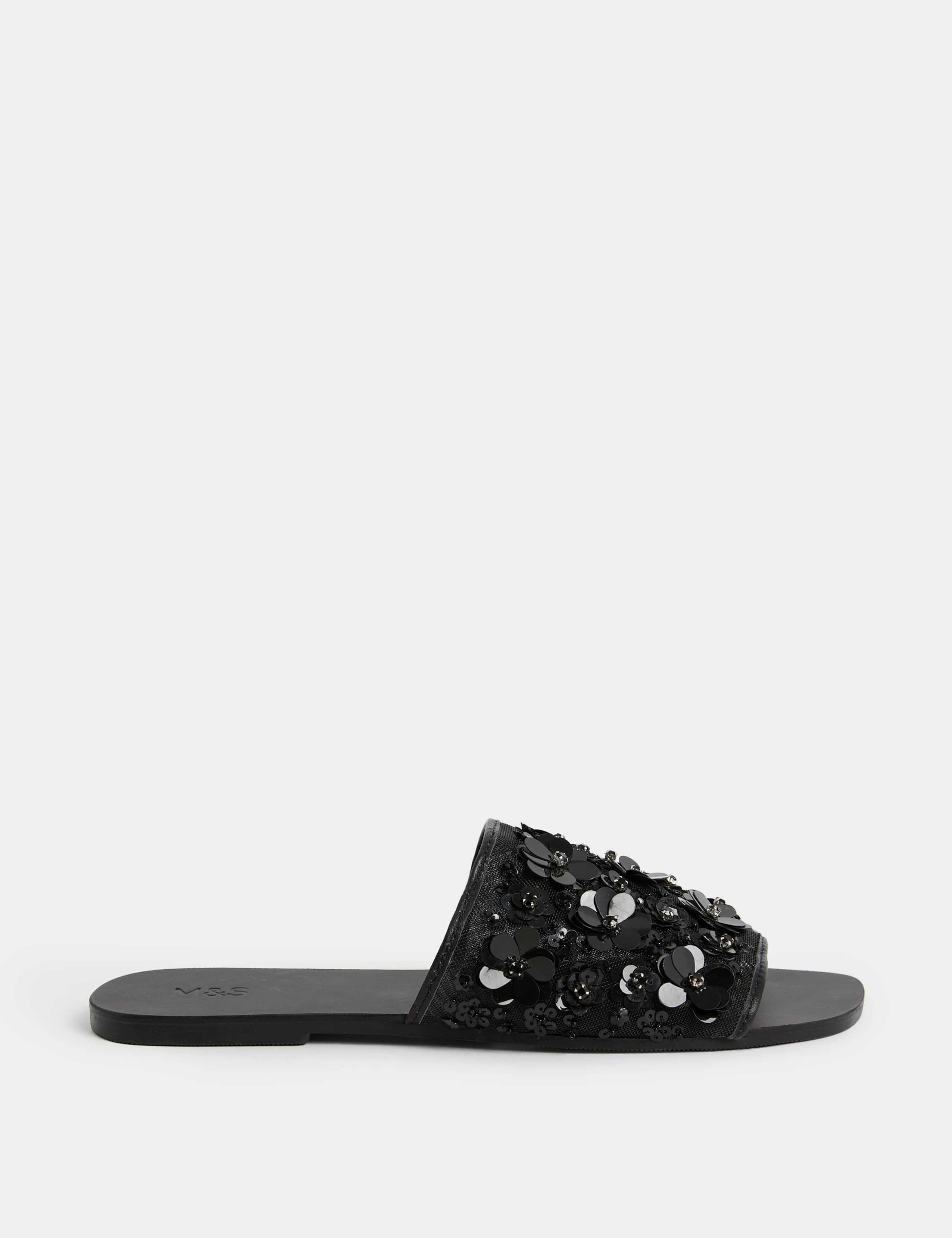 Sequin Flat Mules