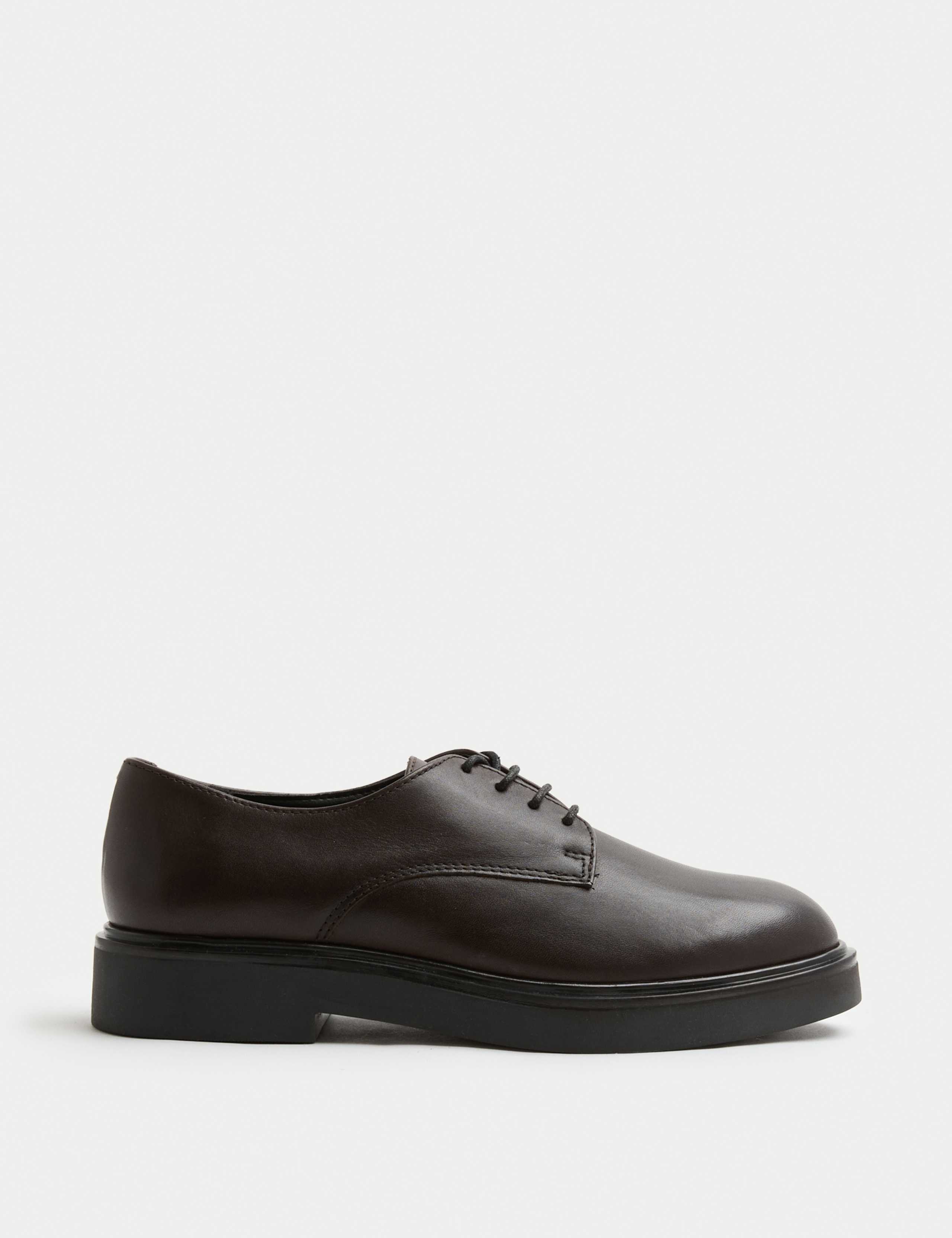 Leather Flat Lace Up Shoes