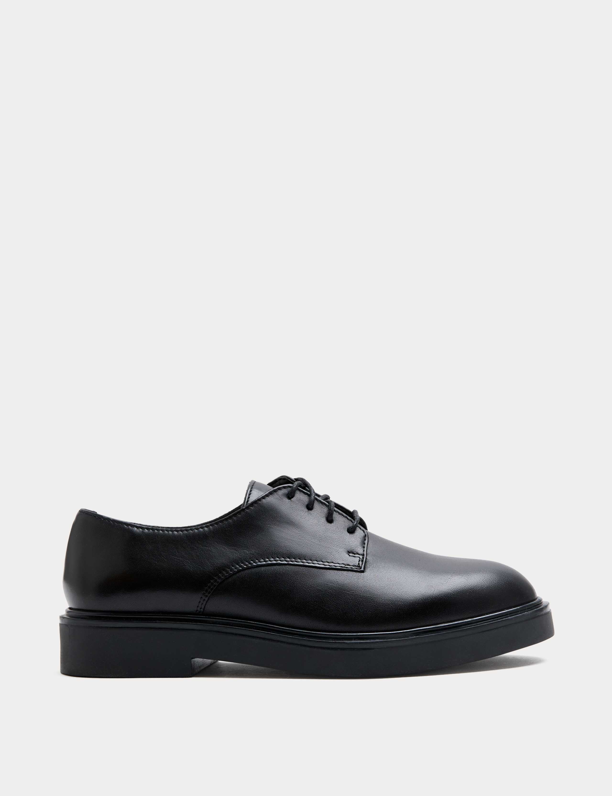 Leather Flat Lace Up Shoes